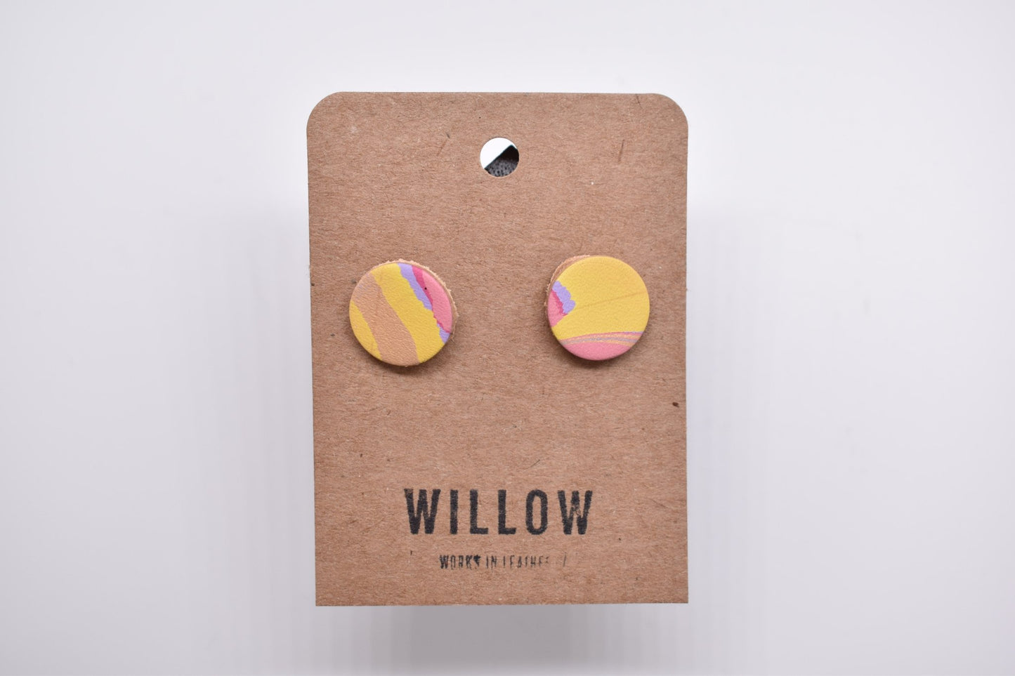 Small Marbled Leather Earrings - Violet Elizabeth - Jewellery