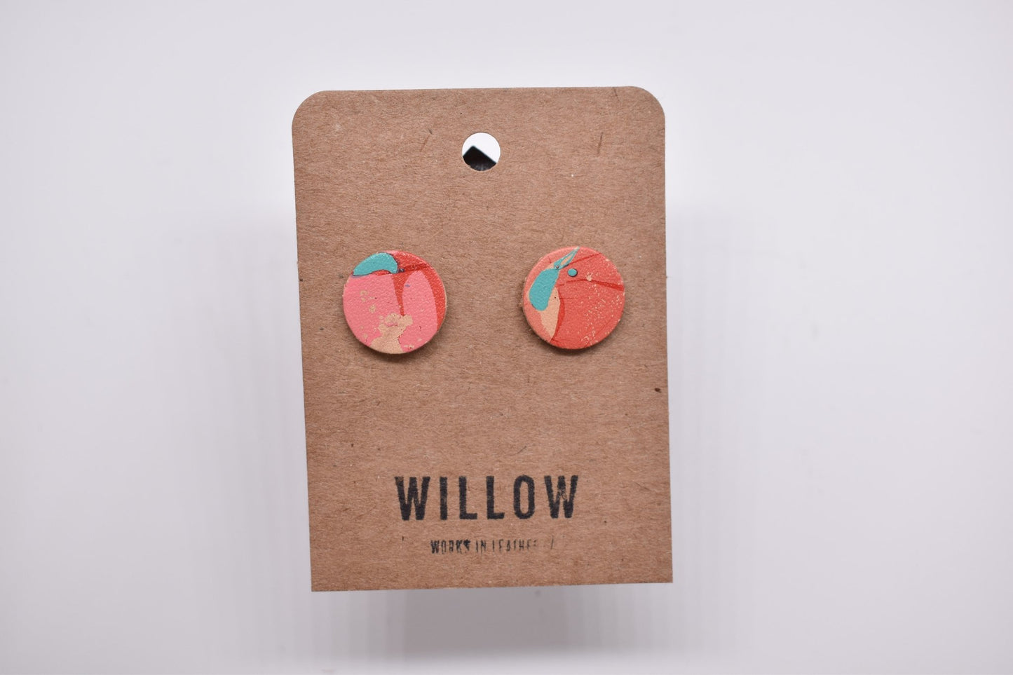 Small Marbled Leather Earrings - Violet Elizabeth - Jewellery