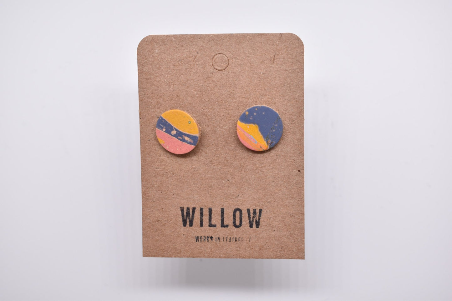 Small Marbled Leather Earrings - Violet Elizabeth - Jewellery
