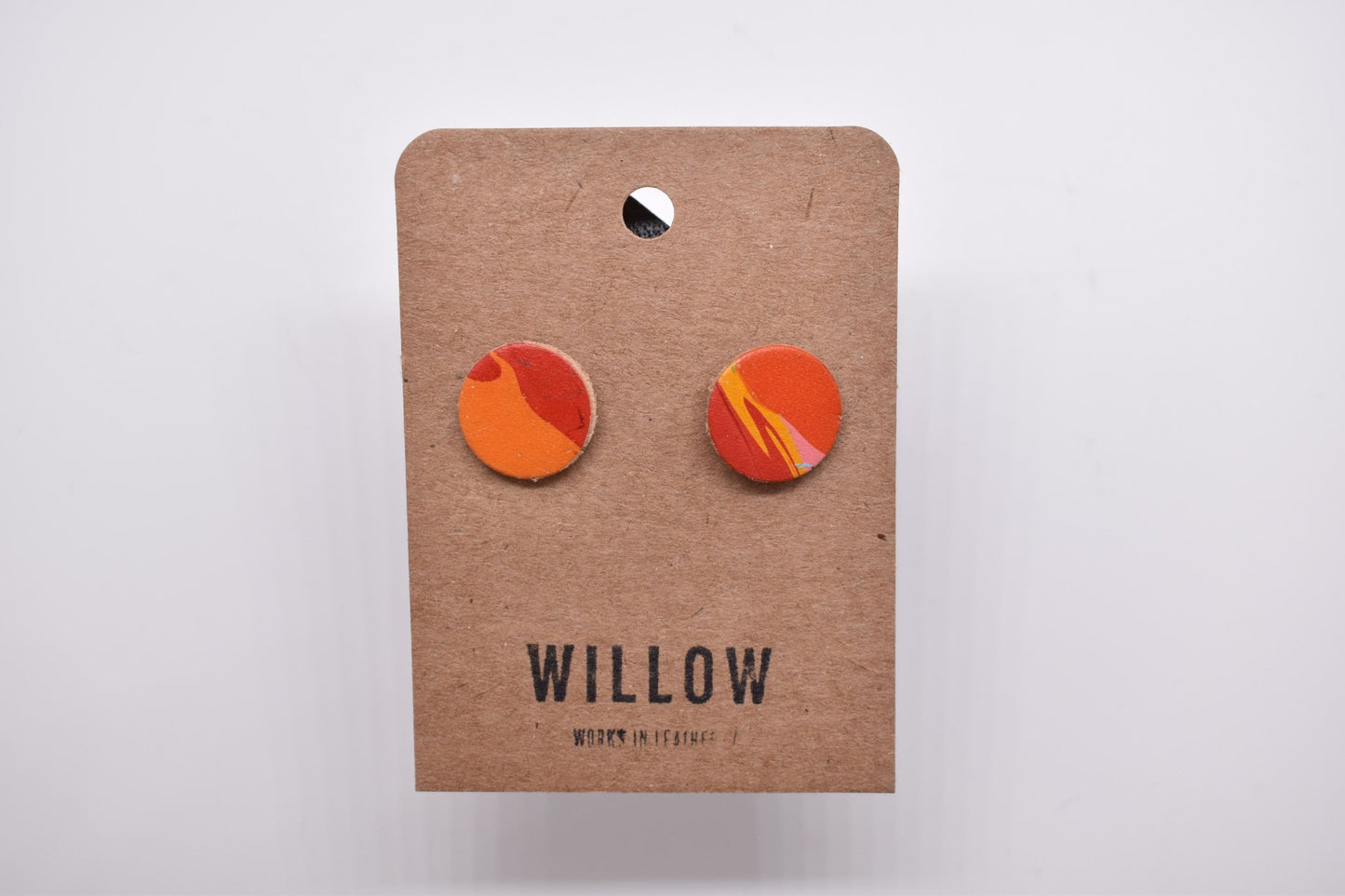Small Marbled Leather Earrings - Violet Elizabeth - Jewellery