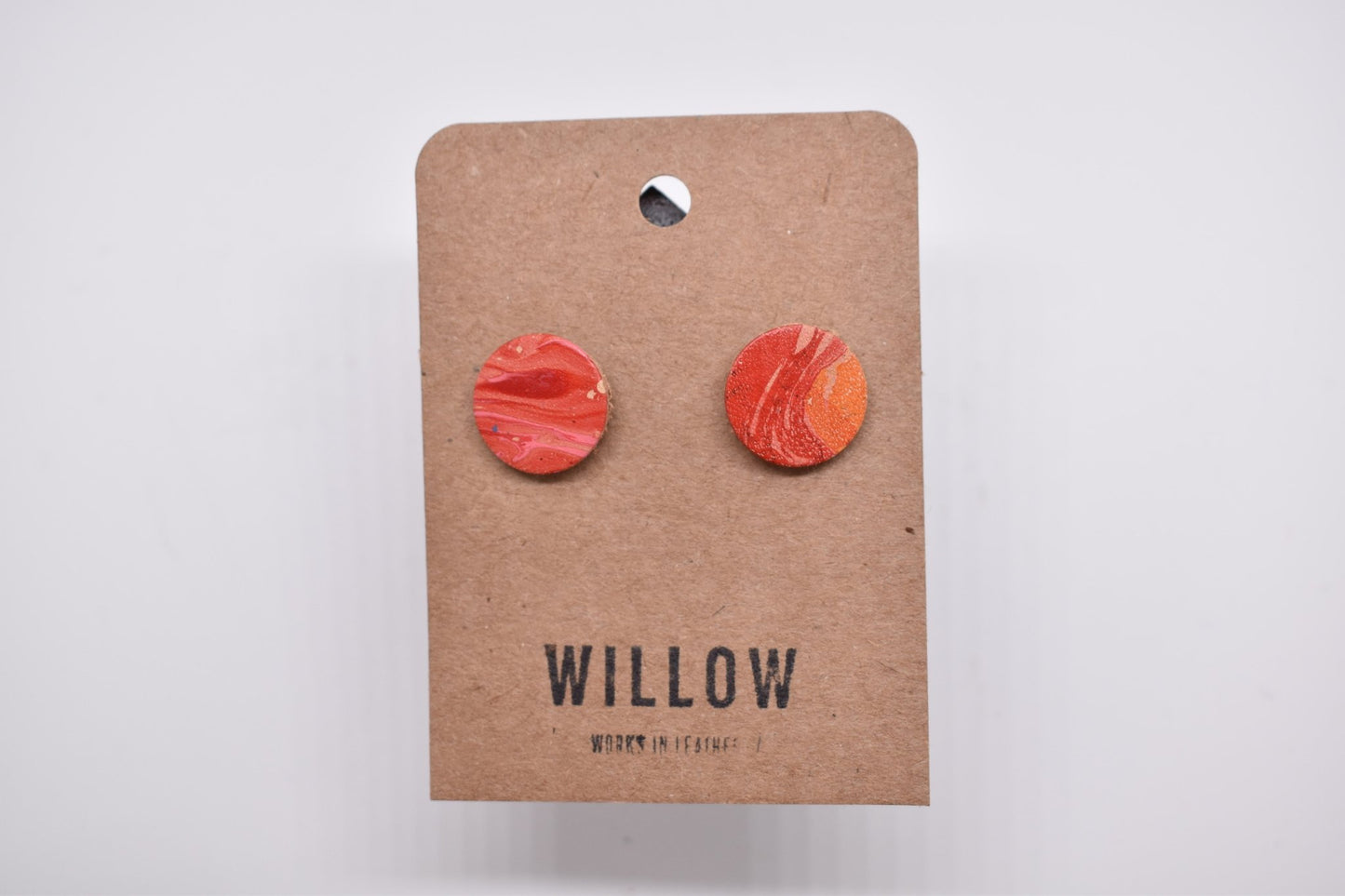 Small Marbled Leather Earrings - Violet Elizabeth - Jewellery