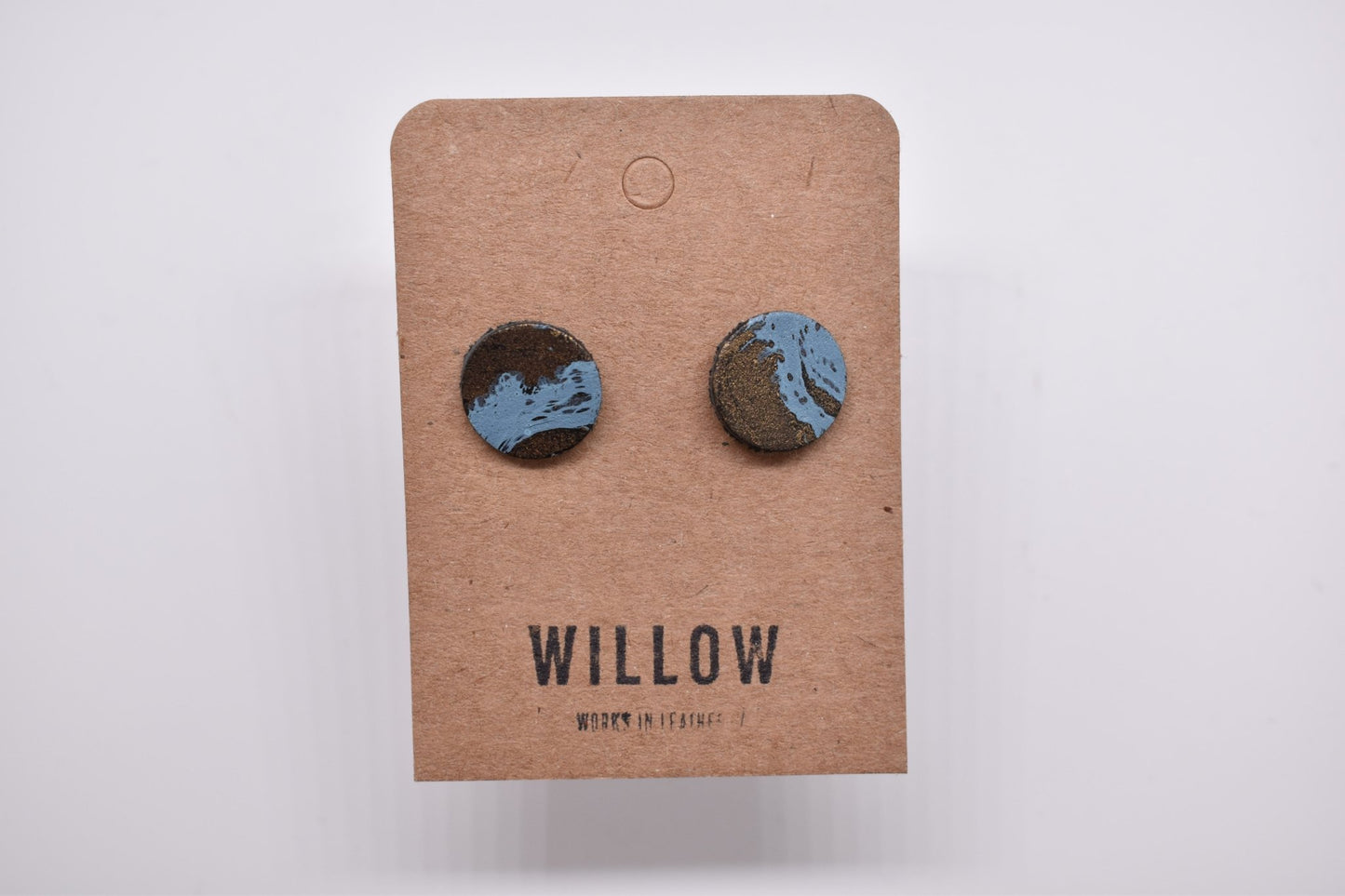 Small Marbled Leather Earrings - Violet Elizabeth - Jewellery