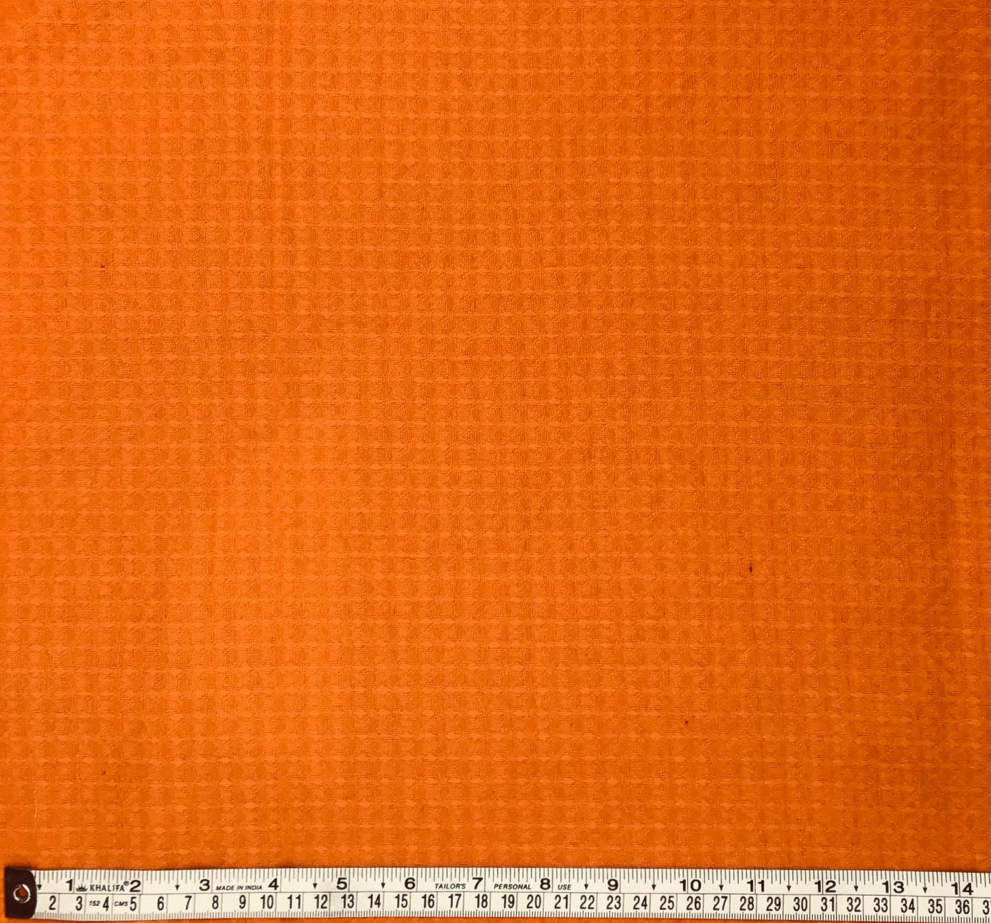 Soft orange Waffle hand dyed Fabric 100% Cotton - Violet Elizabeth - Haberdashery