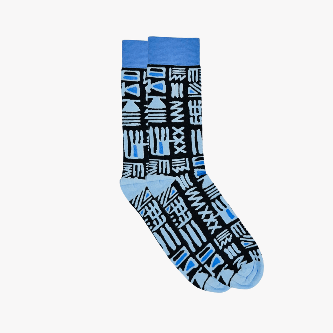 Tribal Blue Socks: M - Violet Elizabeth -