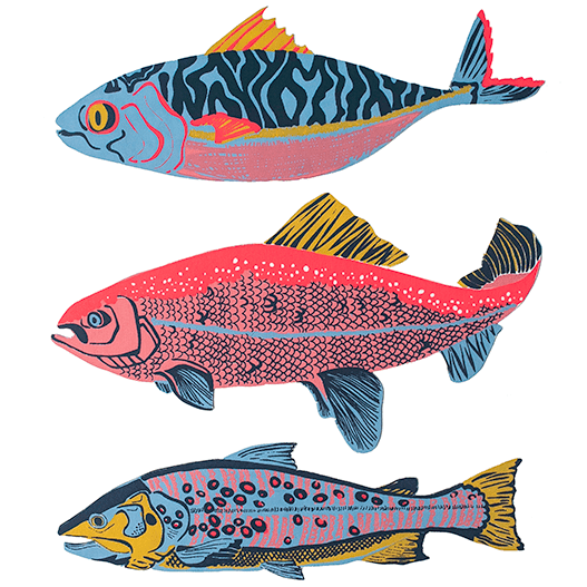 Trout Greeting Card - Violet Elizabeth - Gift Cards
