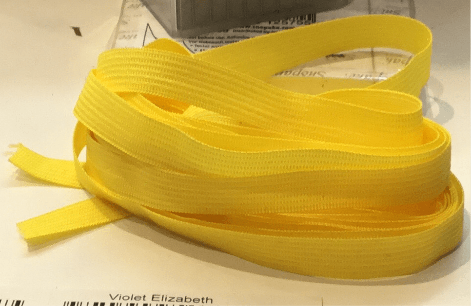 Yellow 10mm tape herringbone - Violet Elizabeth - Haberdashery