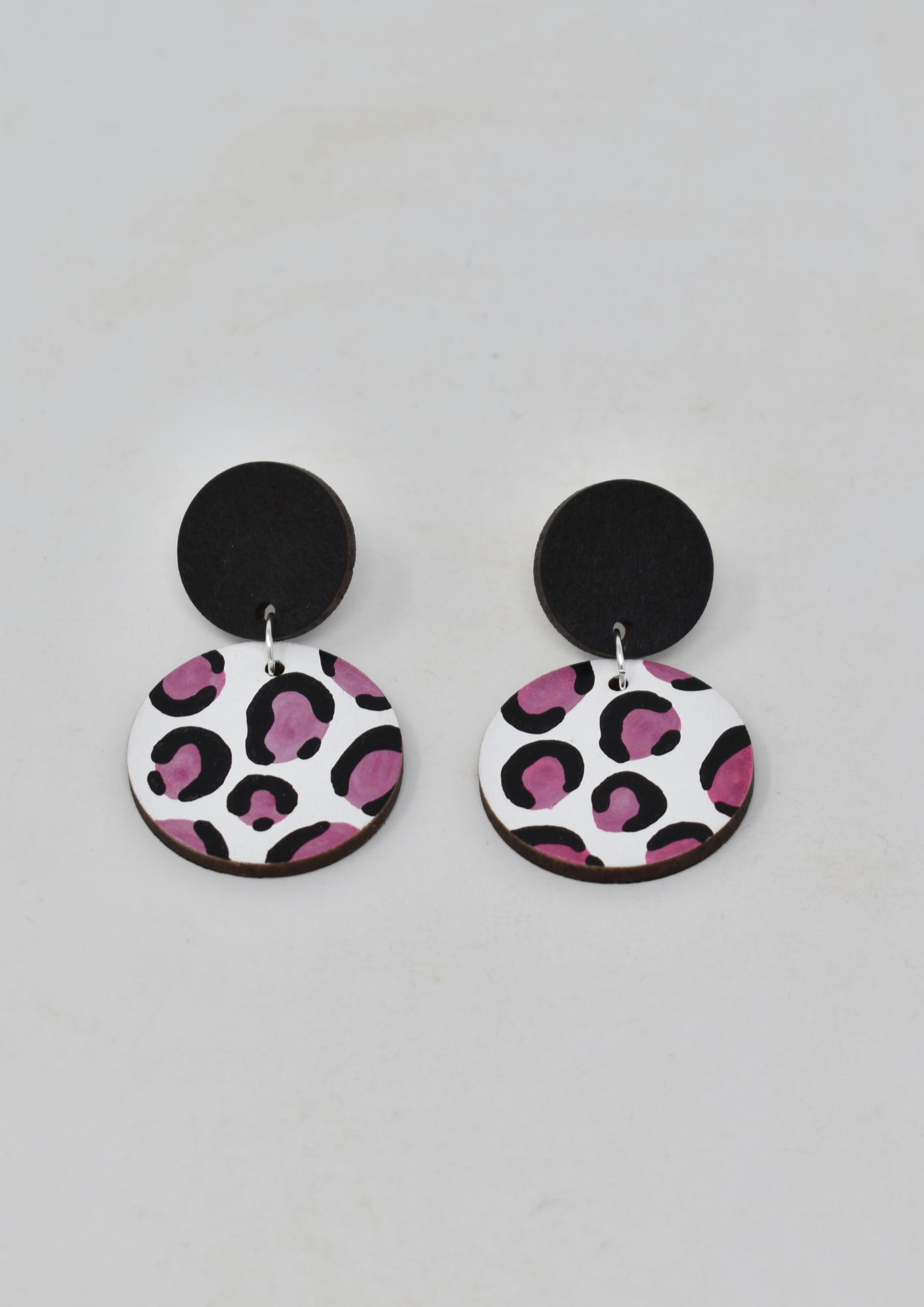 Metallic Pink Leopard Drop Dangles - Violet Elizabeth