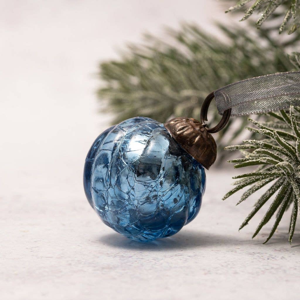 A Small 1" Crackle Sky Swirls - Violet Elizabeth - Christmas Decorations