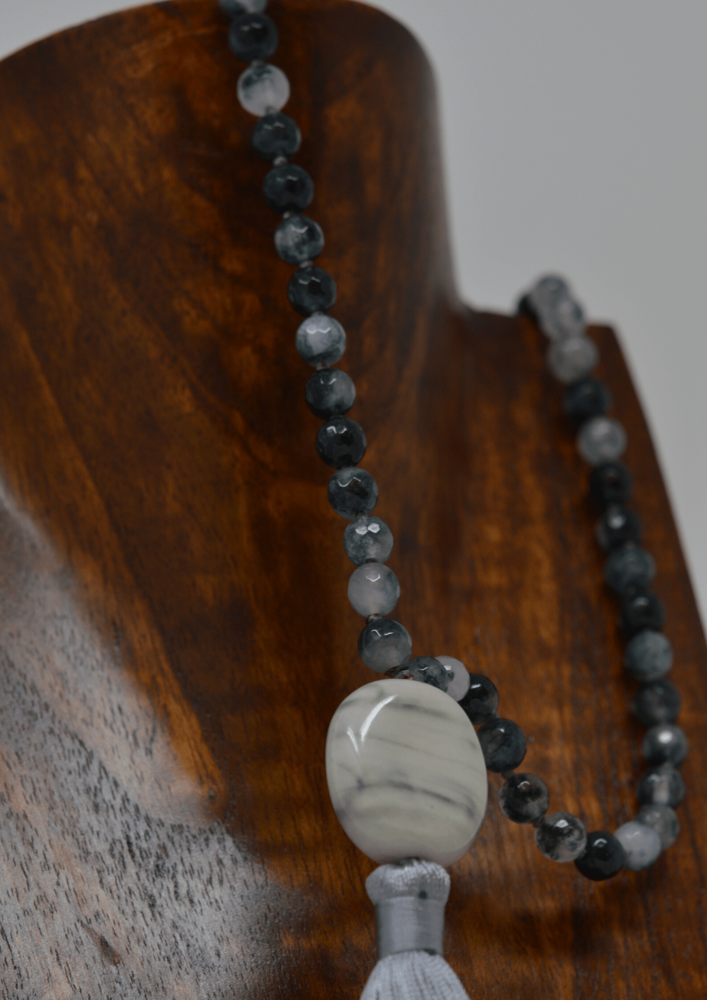 Blue beaded with tassel necklace - Violet Elizabeth - Jewellery