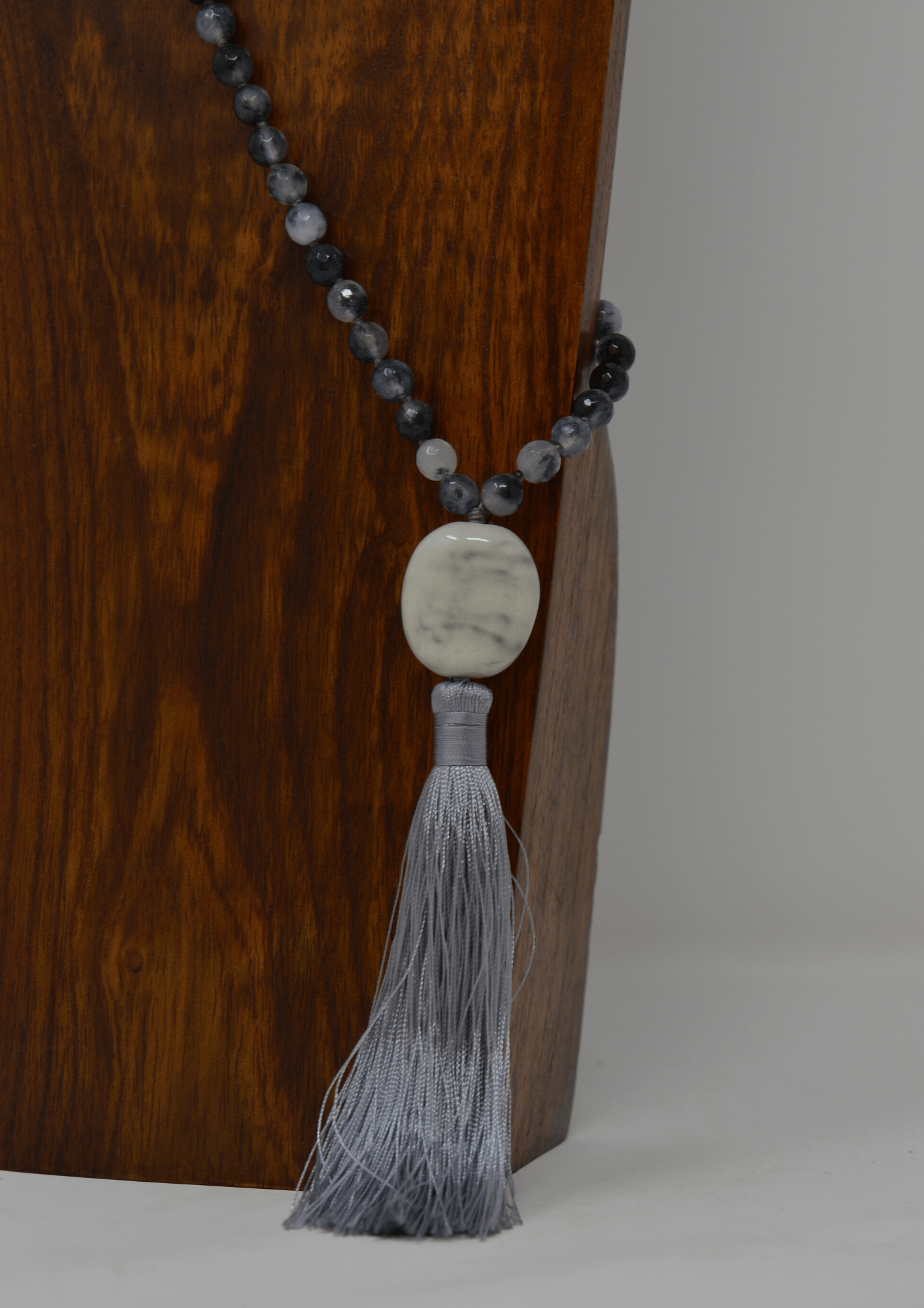 Blue beaded with tassel necklace - Violet Elizabeth - Jewellery