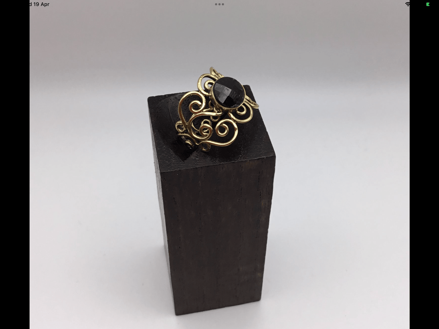 Bohemian Brass Scroll ring: Various Stones - Violet Elizabeth - Jewellery