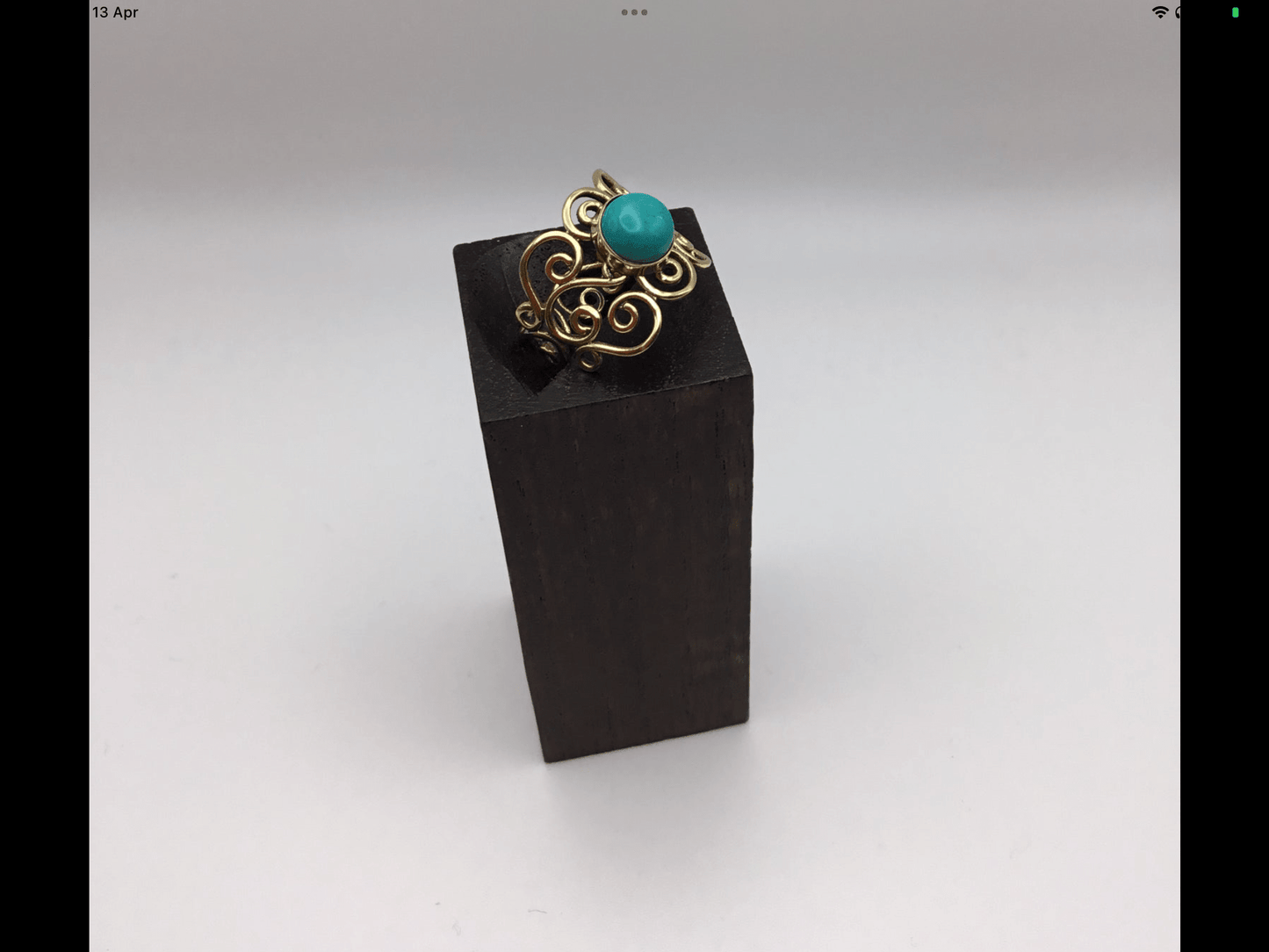 Bohemian Brass Scroll ring: Various Stones - Violet Elizabeth - Jewellery