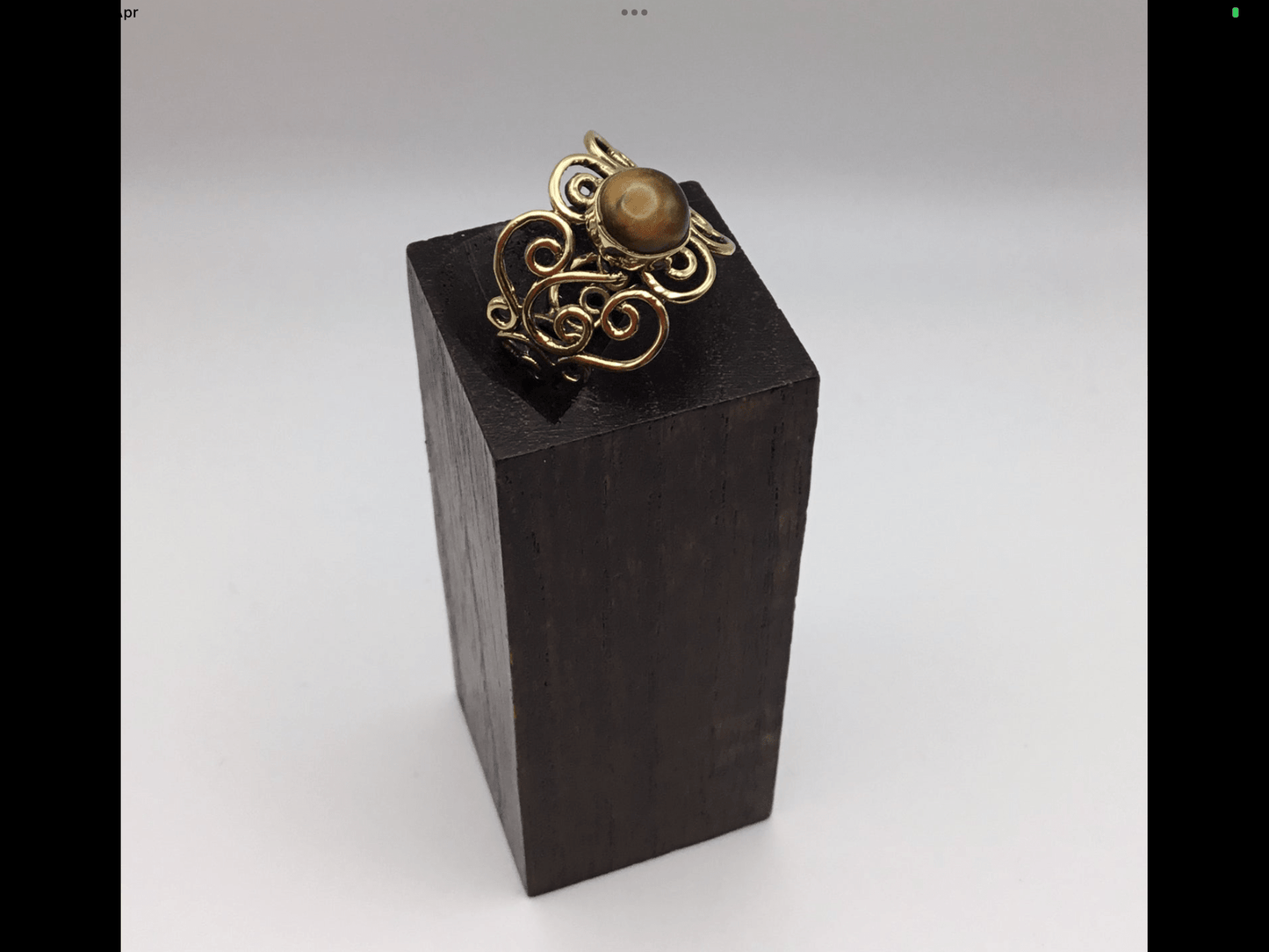 Bohemian Brass Scroll ring: Various Stones - Violet Elizabeth - Jewellery