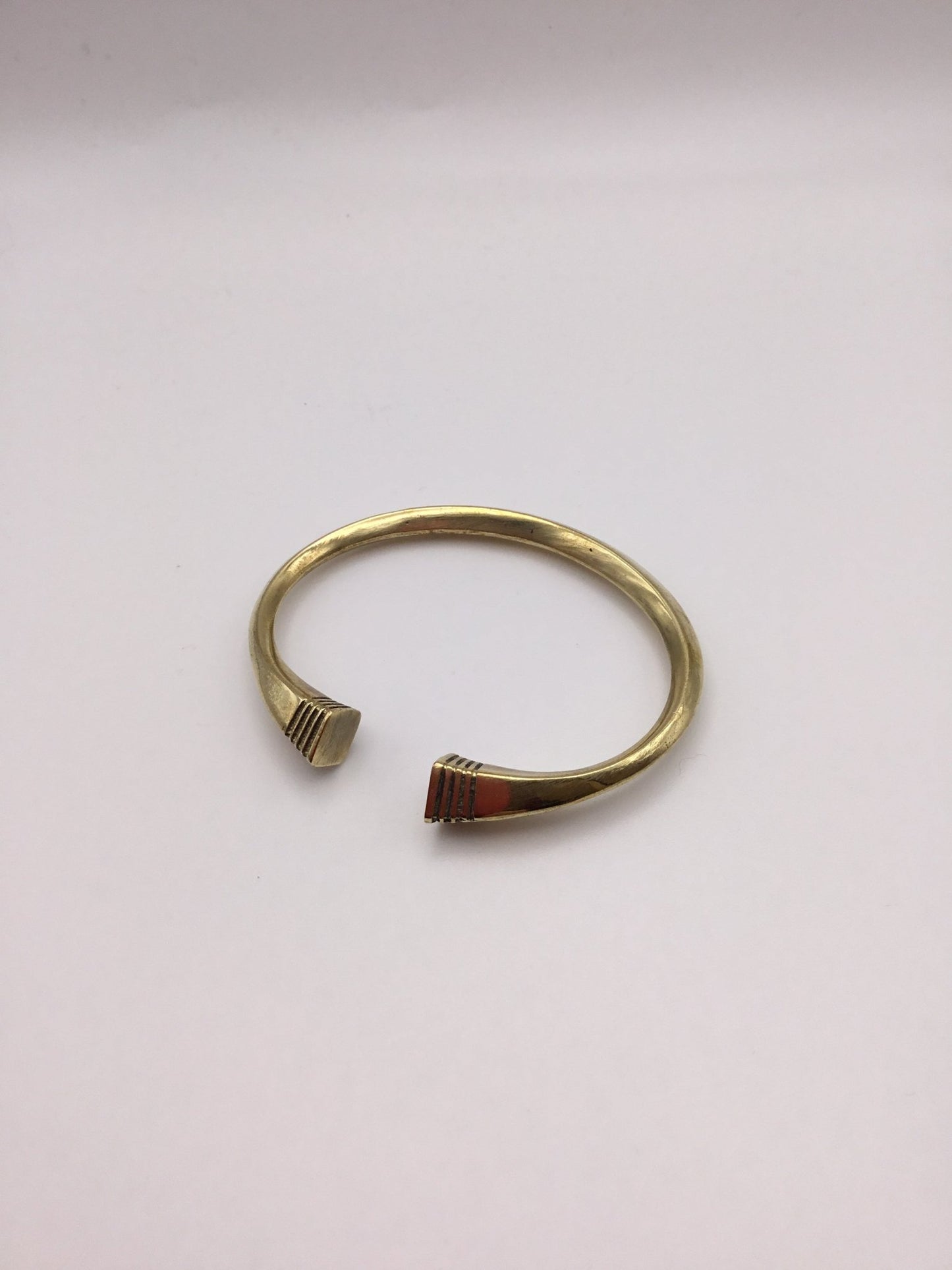 Brass Bangle with etched opening - Violet Elizabeth - Jewellery
