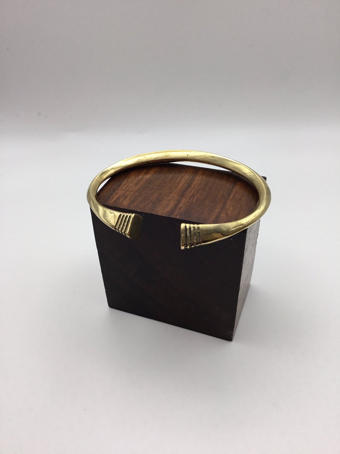 Brass Bangle with etched opening - Violet Elizabeth - Jewellery