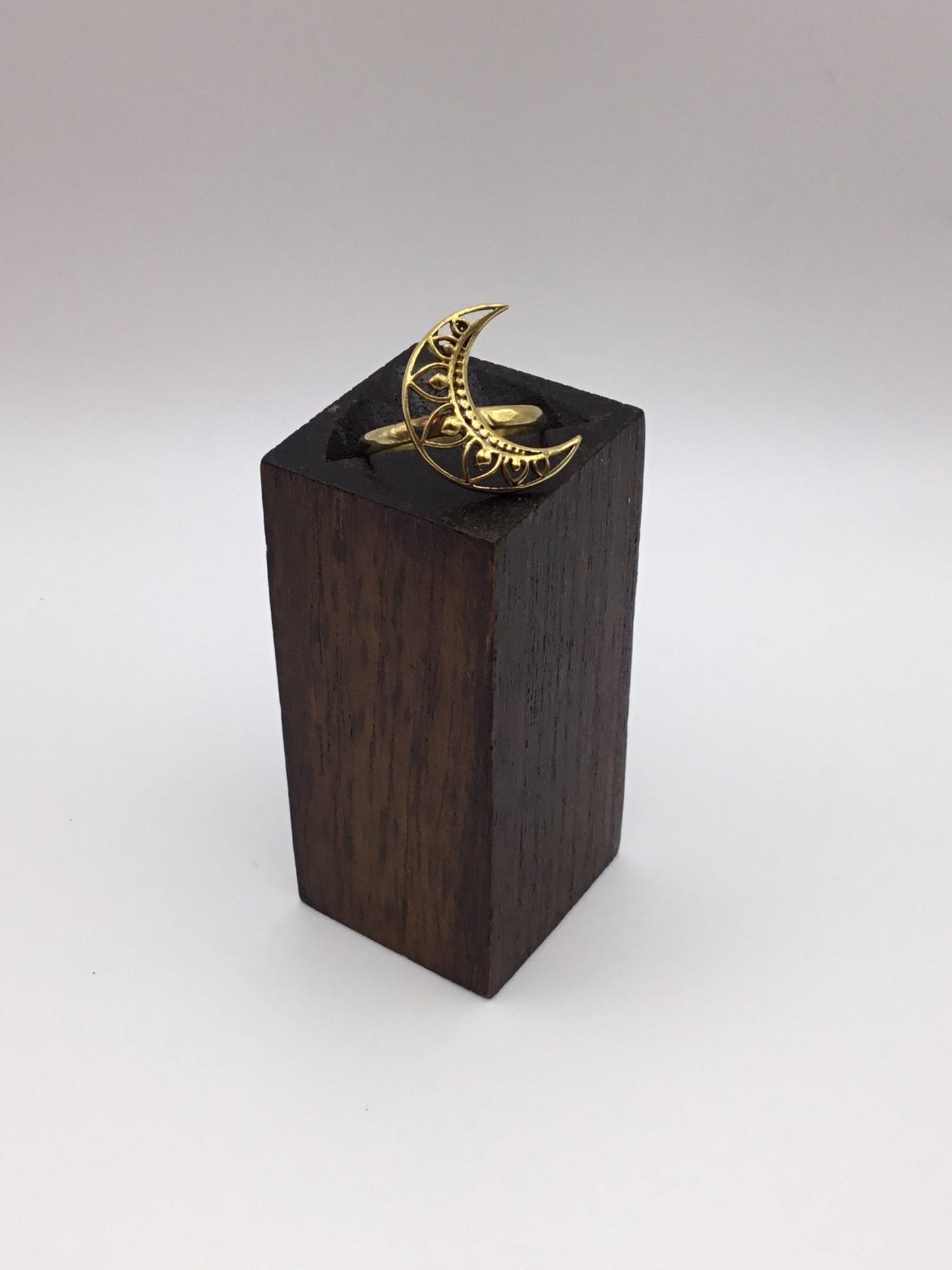 Crescent Moon Ring: Brass and Silver Brass - Violet Elizabeth - Jewellery