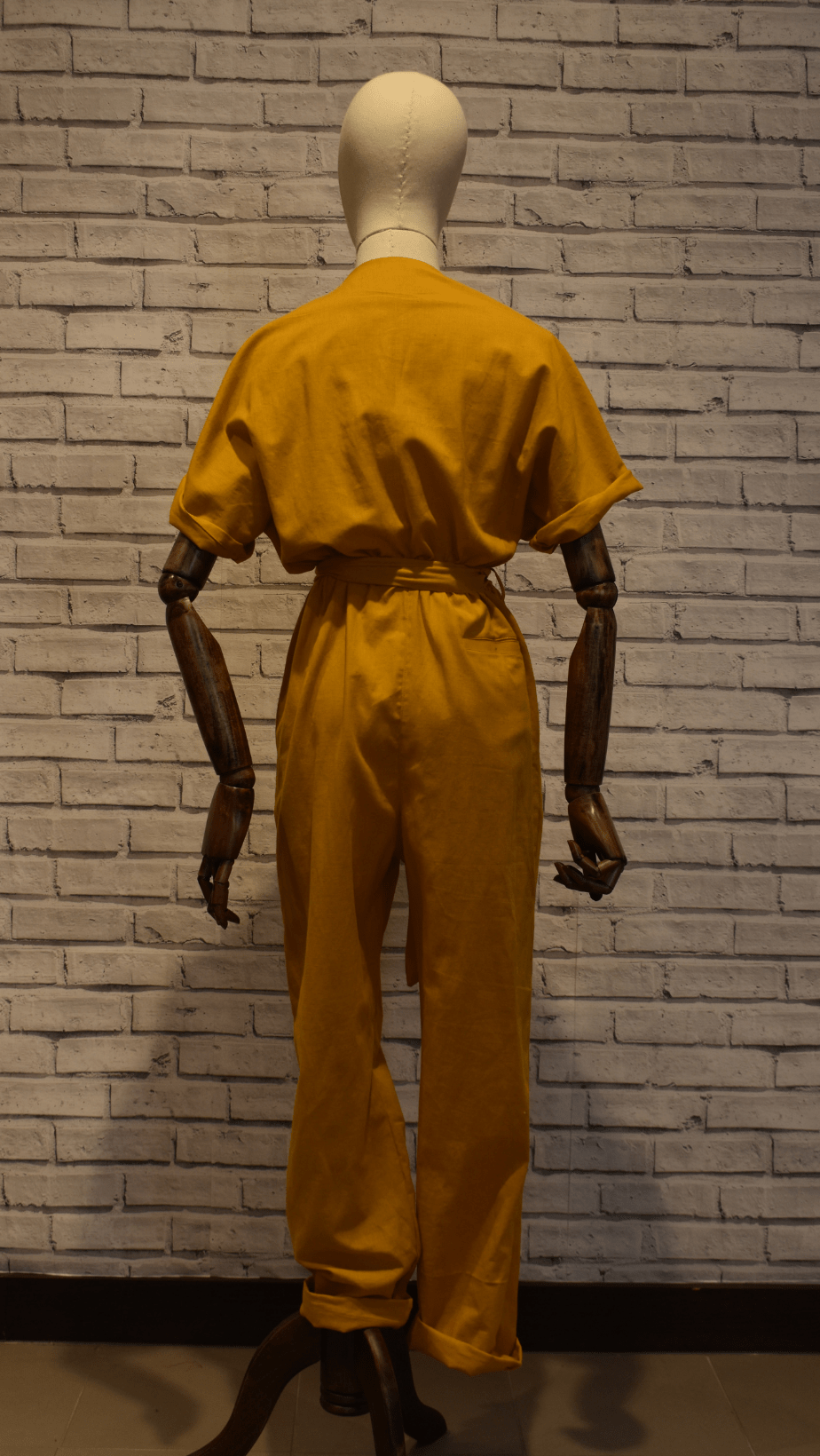 Elastic cotton jumpsuit - mustard - Violet Elizabeth - Clothing