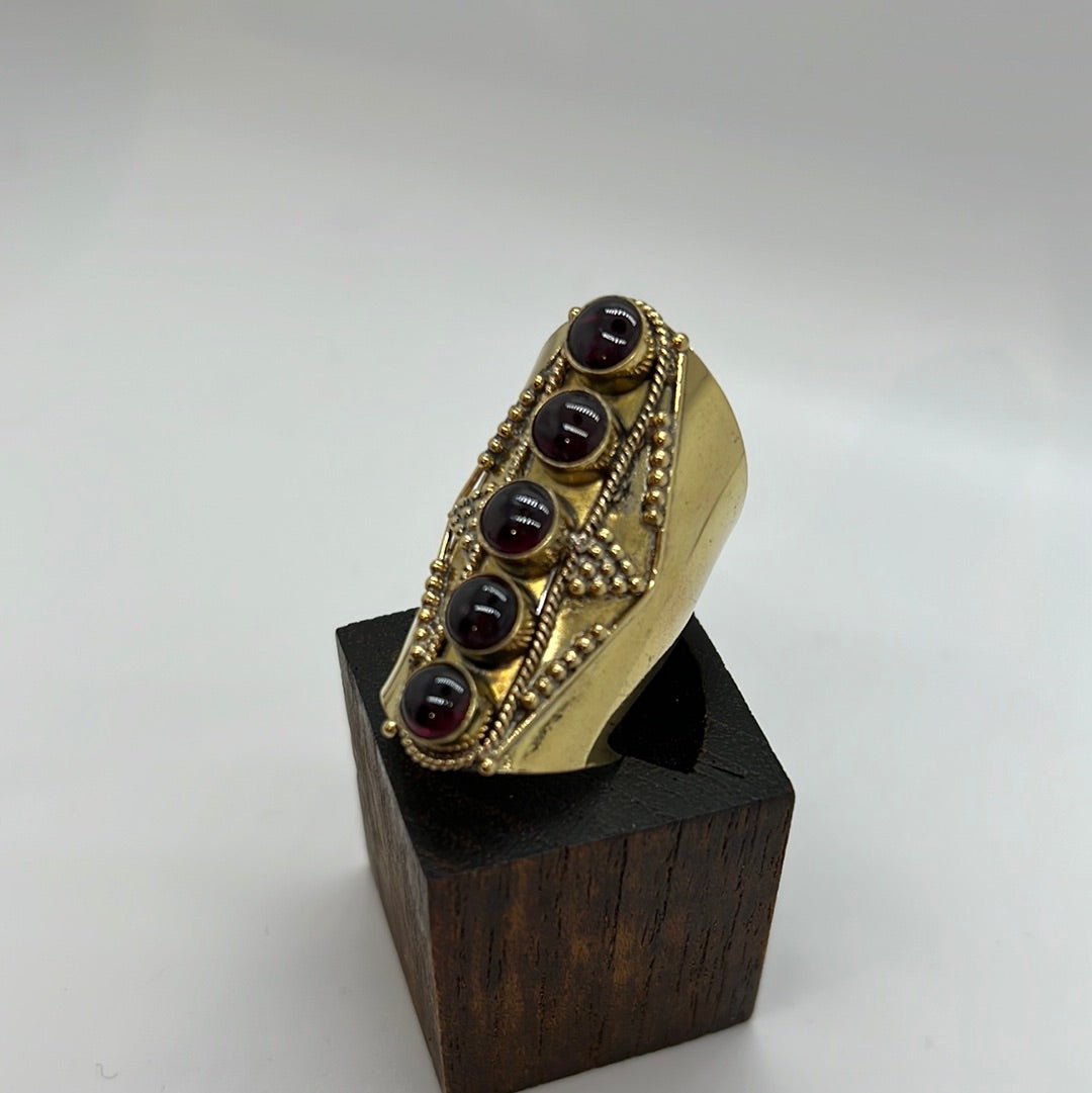 Emperor Brass Ring: Various Stones - Violet Elizabeth - Jewellery