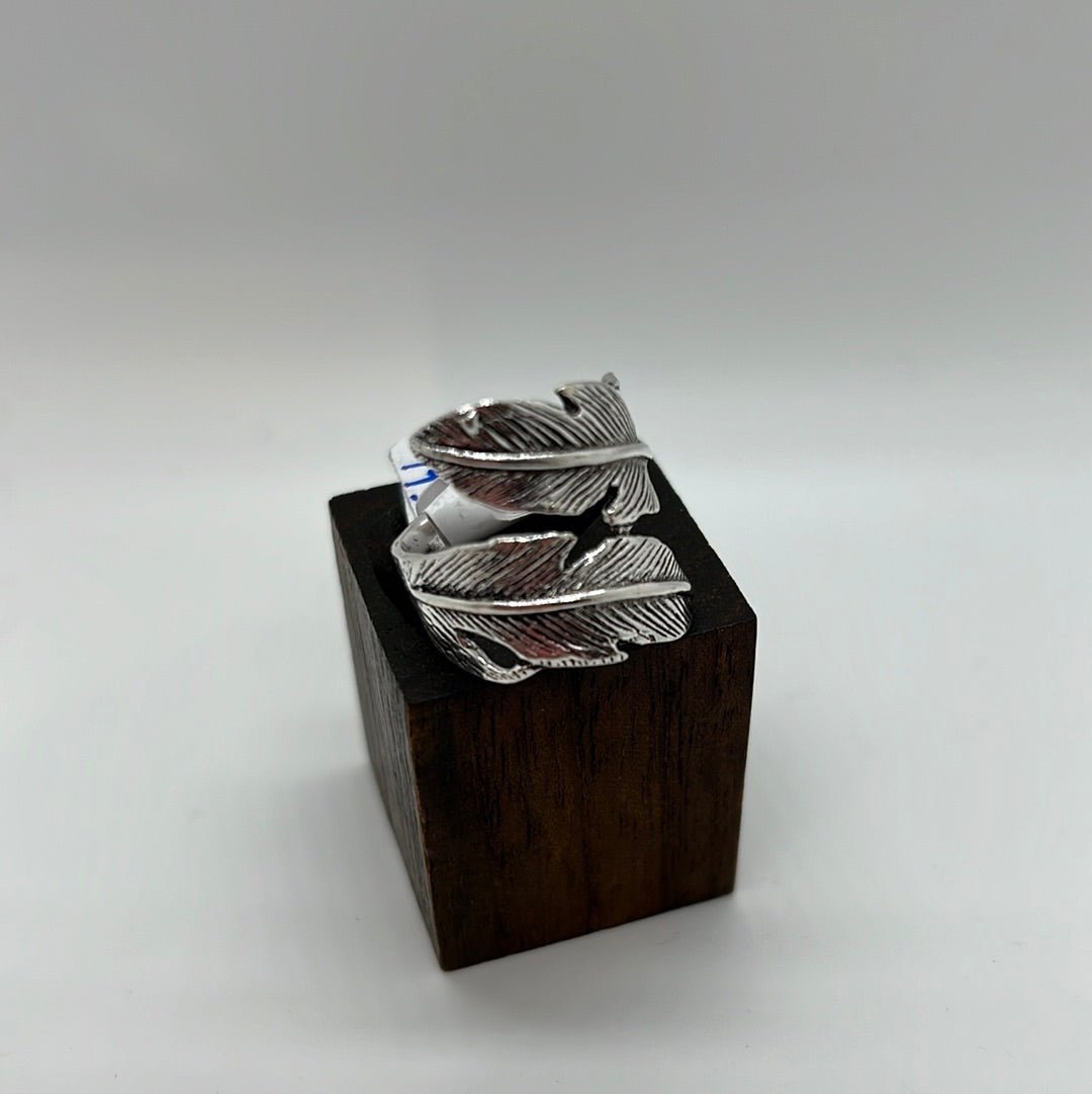 Enveloped feather ring in both Brass and Silver - Violet Elizabeth - Jewellery
