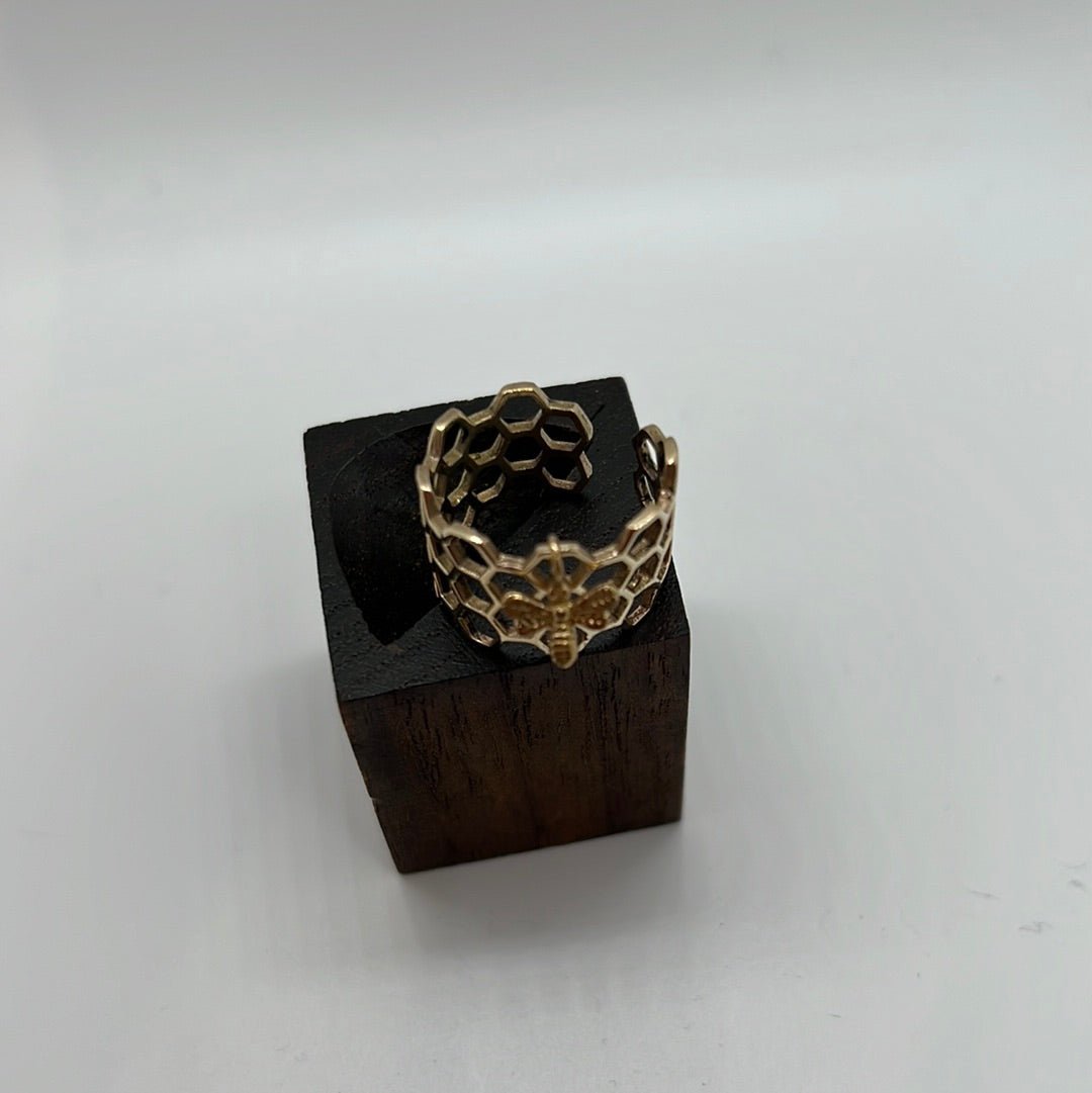 Honeycomb ring both Brass and Silver - Violet Elizabeth - Jewellery