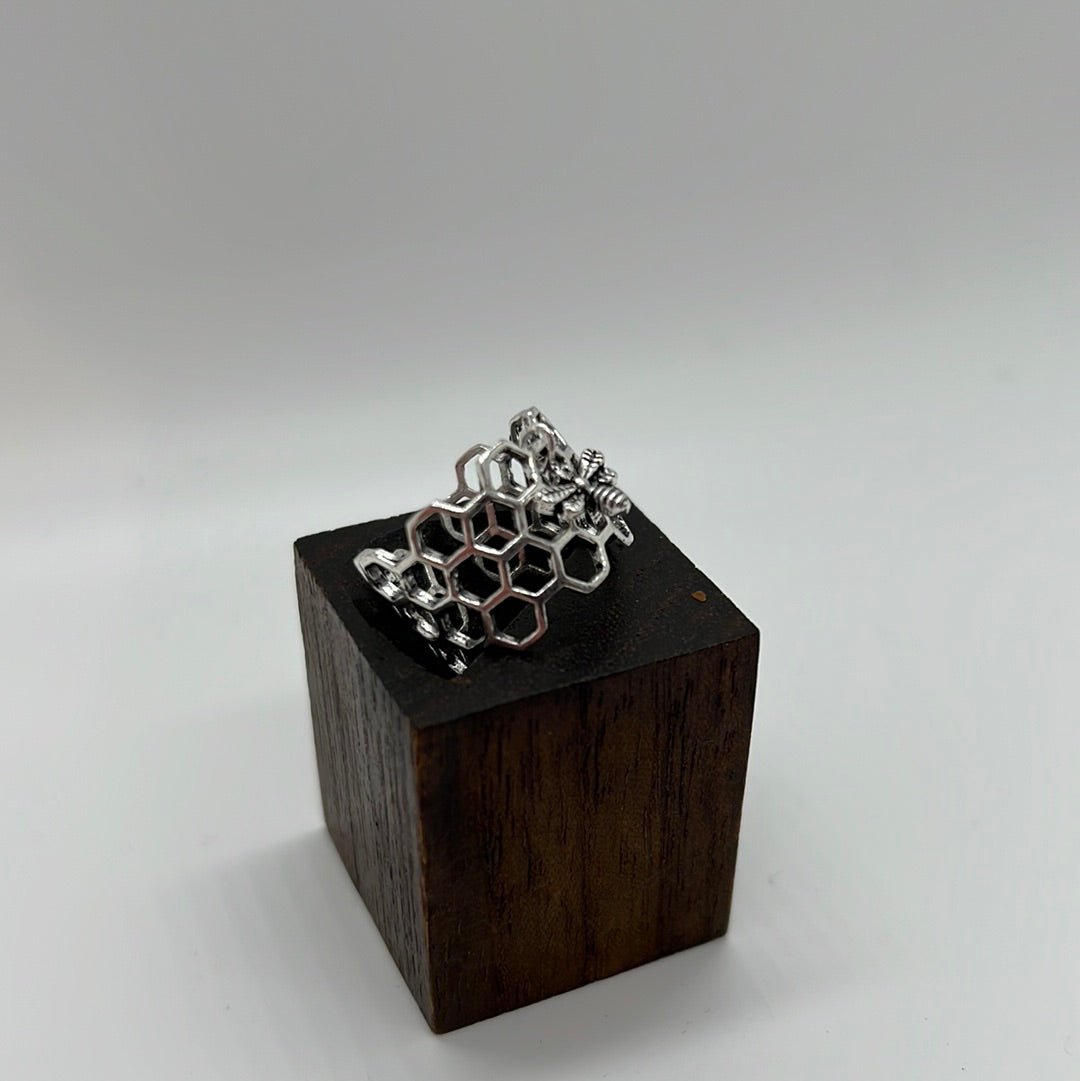 Honeycomb ring both Brass and Silver - Violet Elizabeth - Jewellery