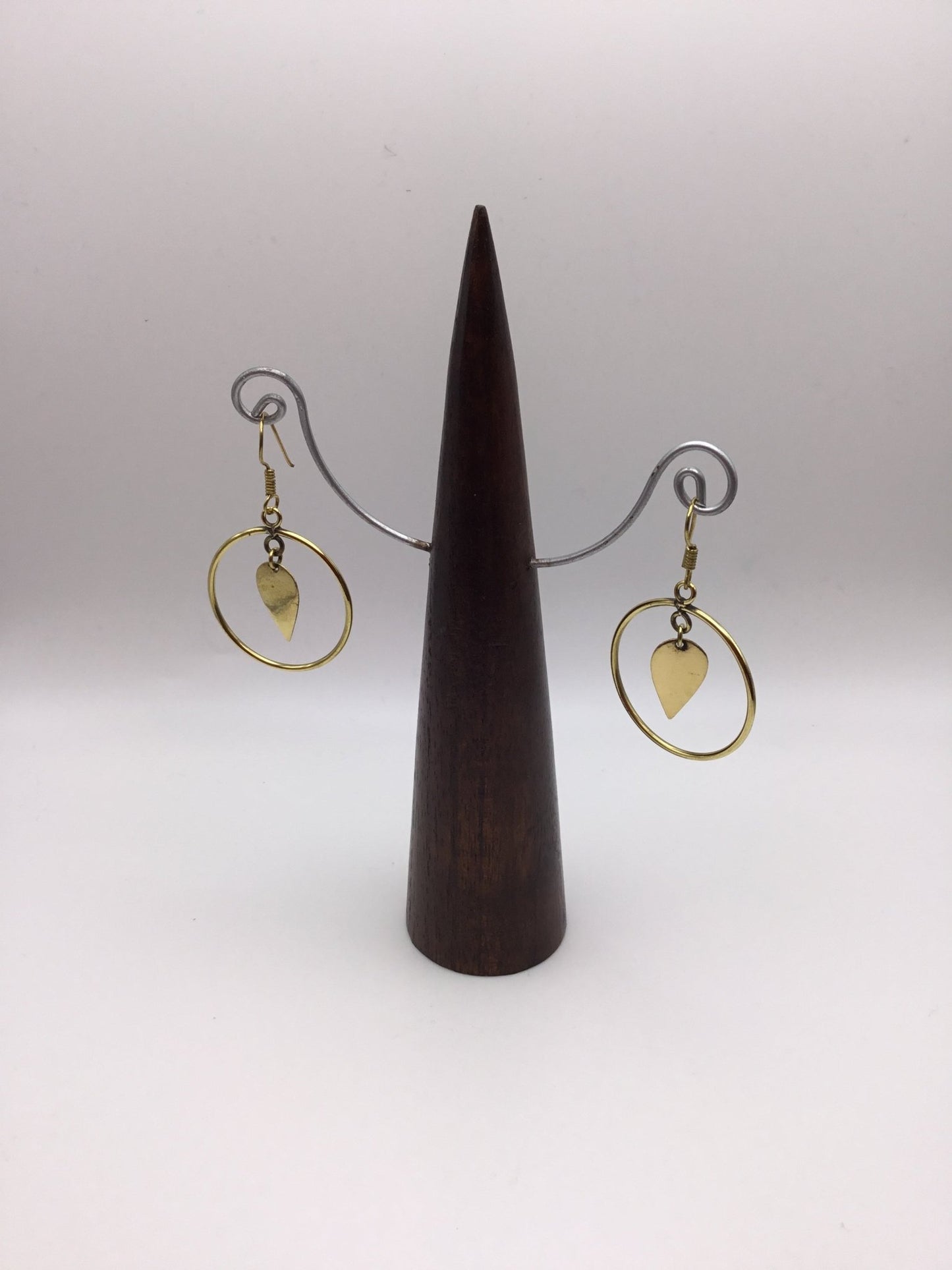 Hoop and teardrop earrings: Brass and Silver Plated Brass - Violet Elizabeth - Jewellery