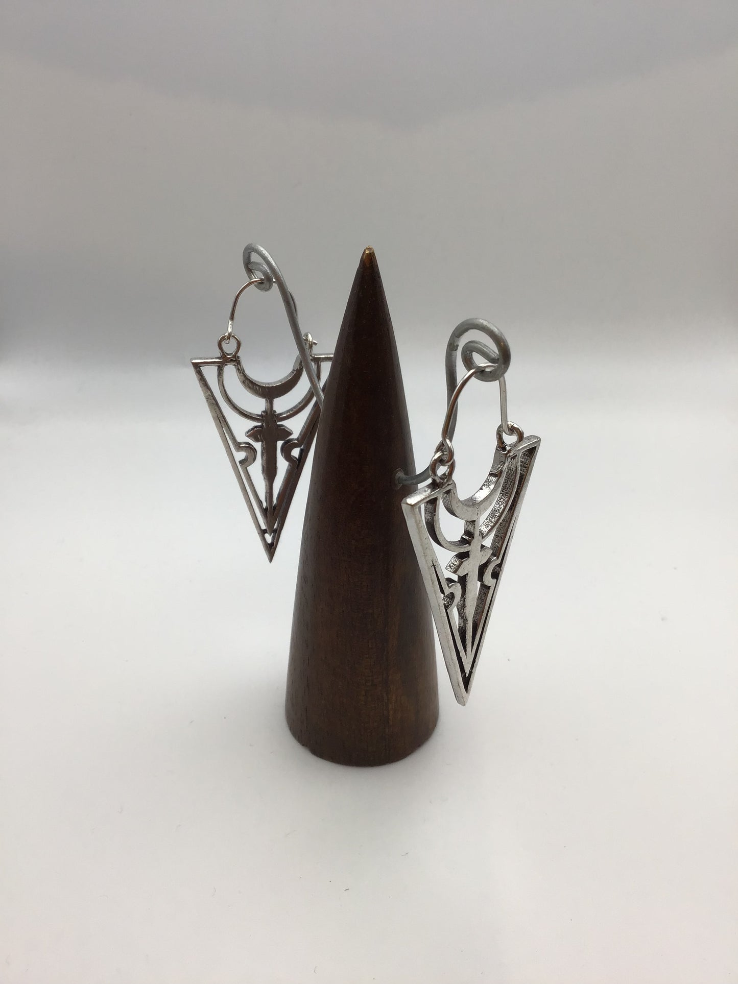 Arrow Cross earrings: Brass and Silver Plated Brass - Violet Elizabeth