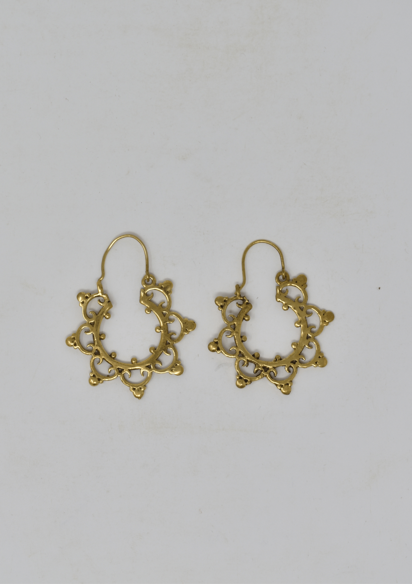 Intricate star hoop brass earring - Violet Elizabeth - Jewellery