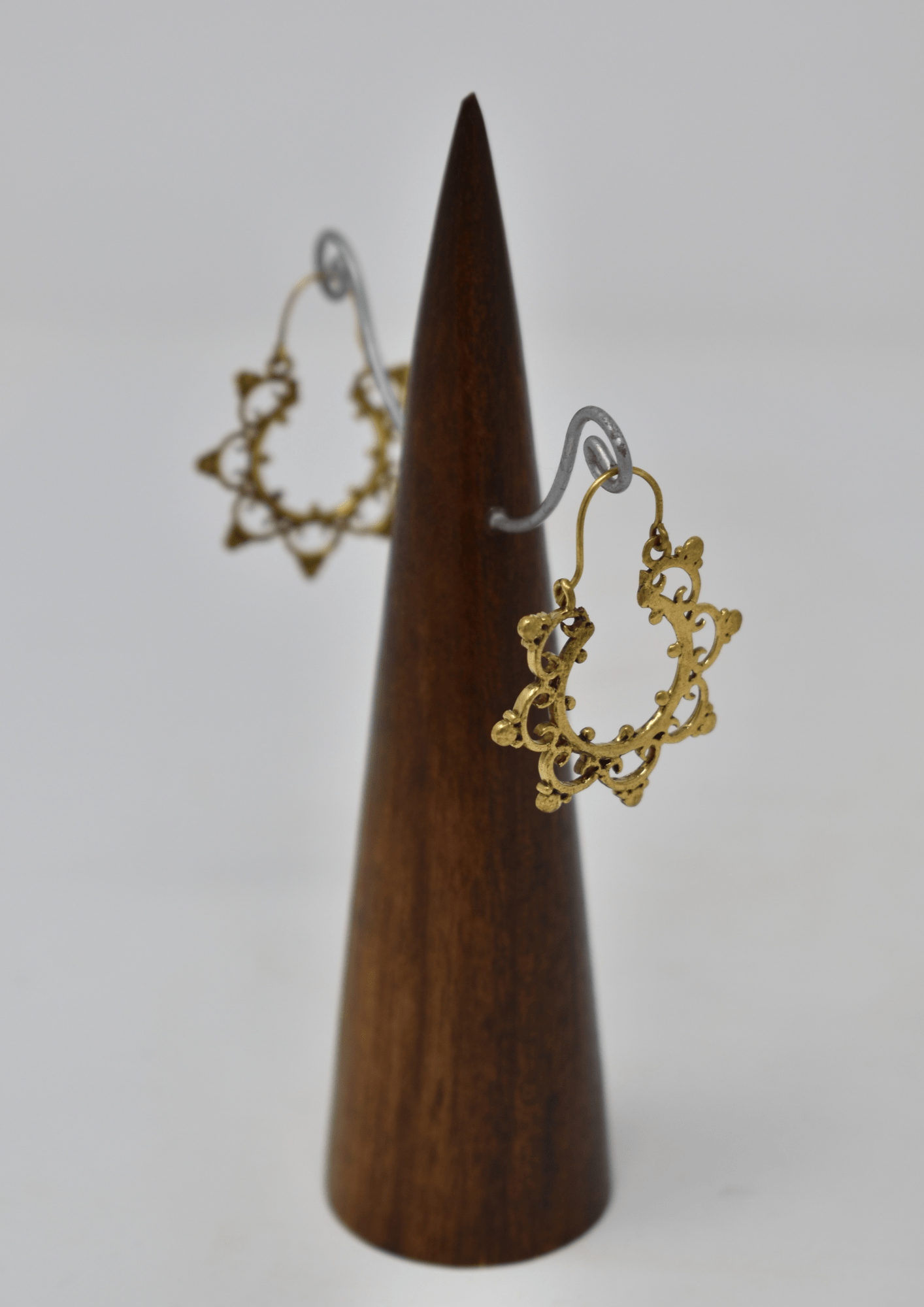 Intricate star hoop brass earring - Violet Elizabeth - Jewellery