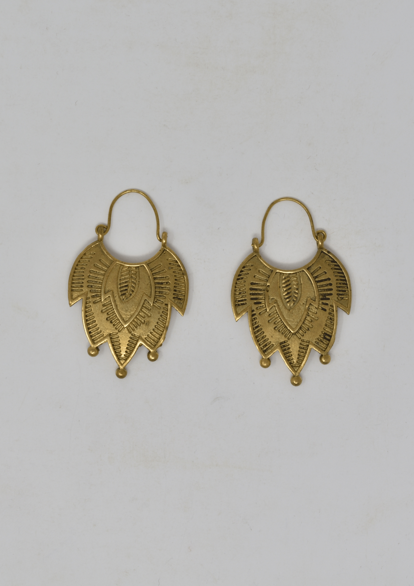 inverted joker hat brass earring - Violet Elizabeth - Jewellery
