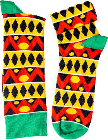 Kizomba Kente Socks: Large - US 8 - 13 (EU 41 - 46) - Violet Elizabeth - Clothing