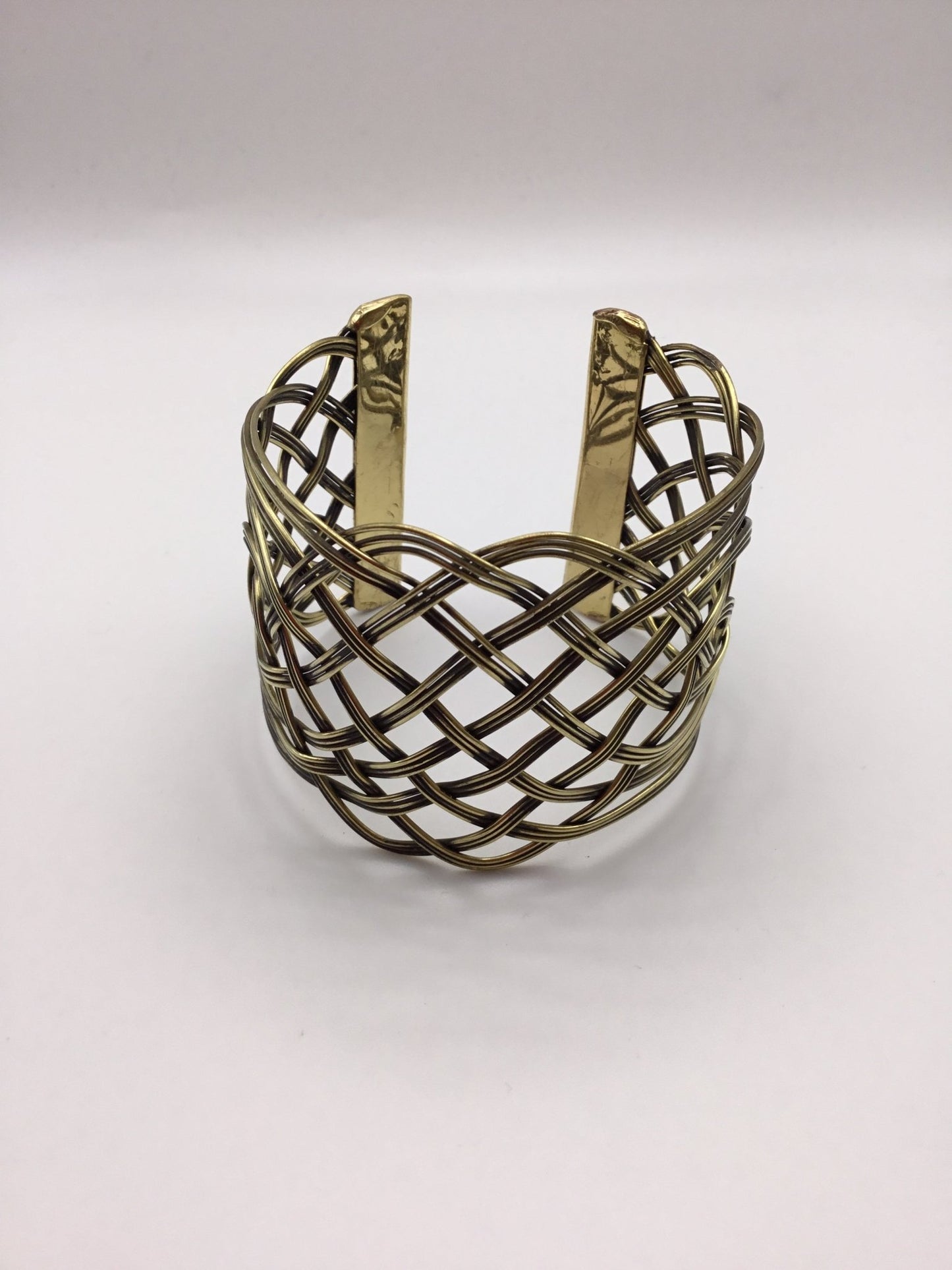 Lattice Work Cuff: Brass and Silver plated brass - Violet Elizabeth - Jewellery