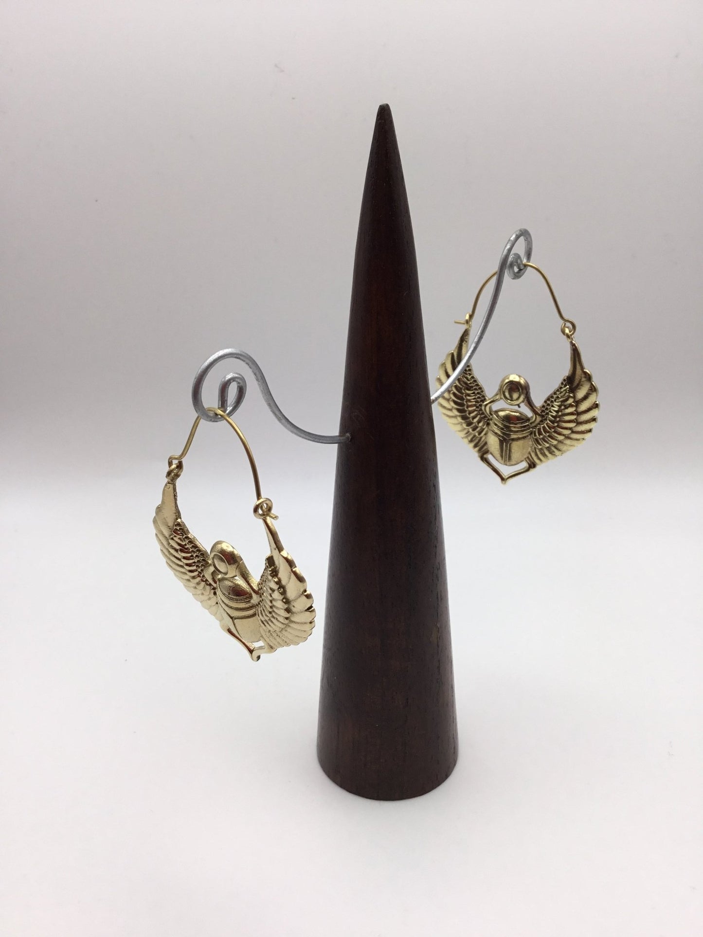 Sacred Scarab large brass hoops - Violet Elizabeth - Jewellery