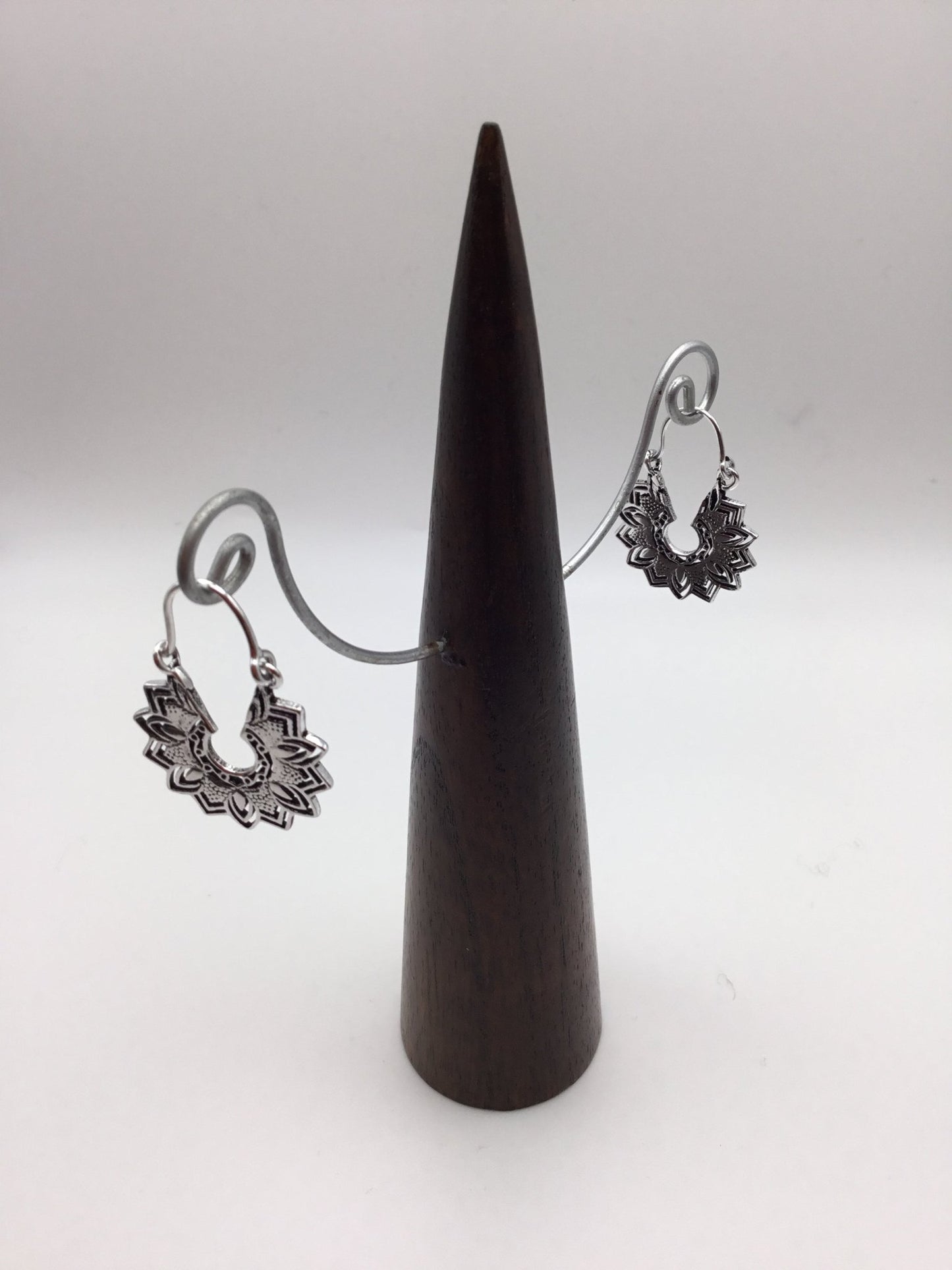 Sun Flower hoops: Brass and Silver plated brass - Violet Elizabeth - Jewellery