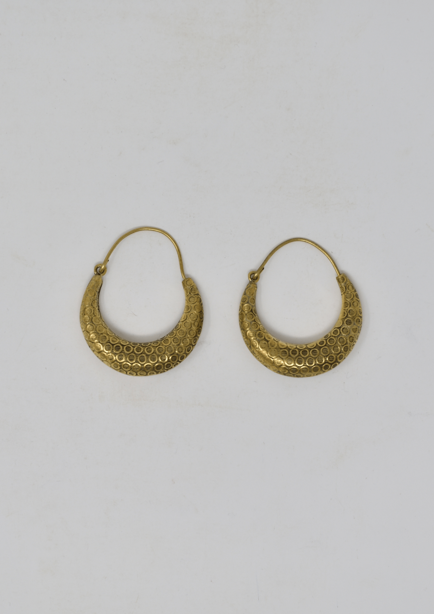 Textured Chunky hoop earrings: Brass and silver plated brass. - Violet Elizabeth - Jewellery