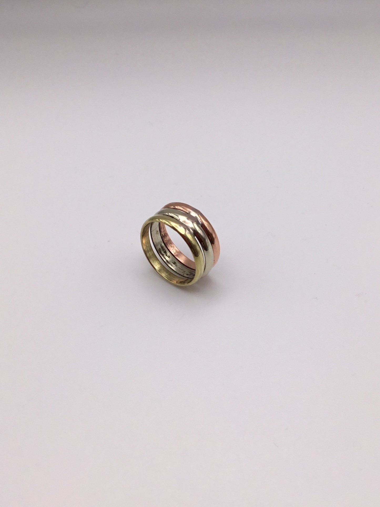 Tri Band brass ring - Violet Elizabeth - Jewellery