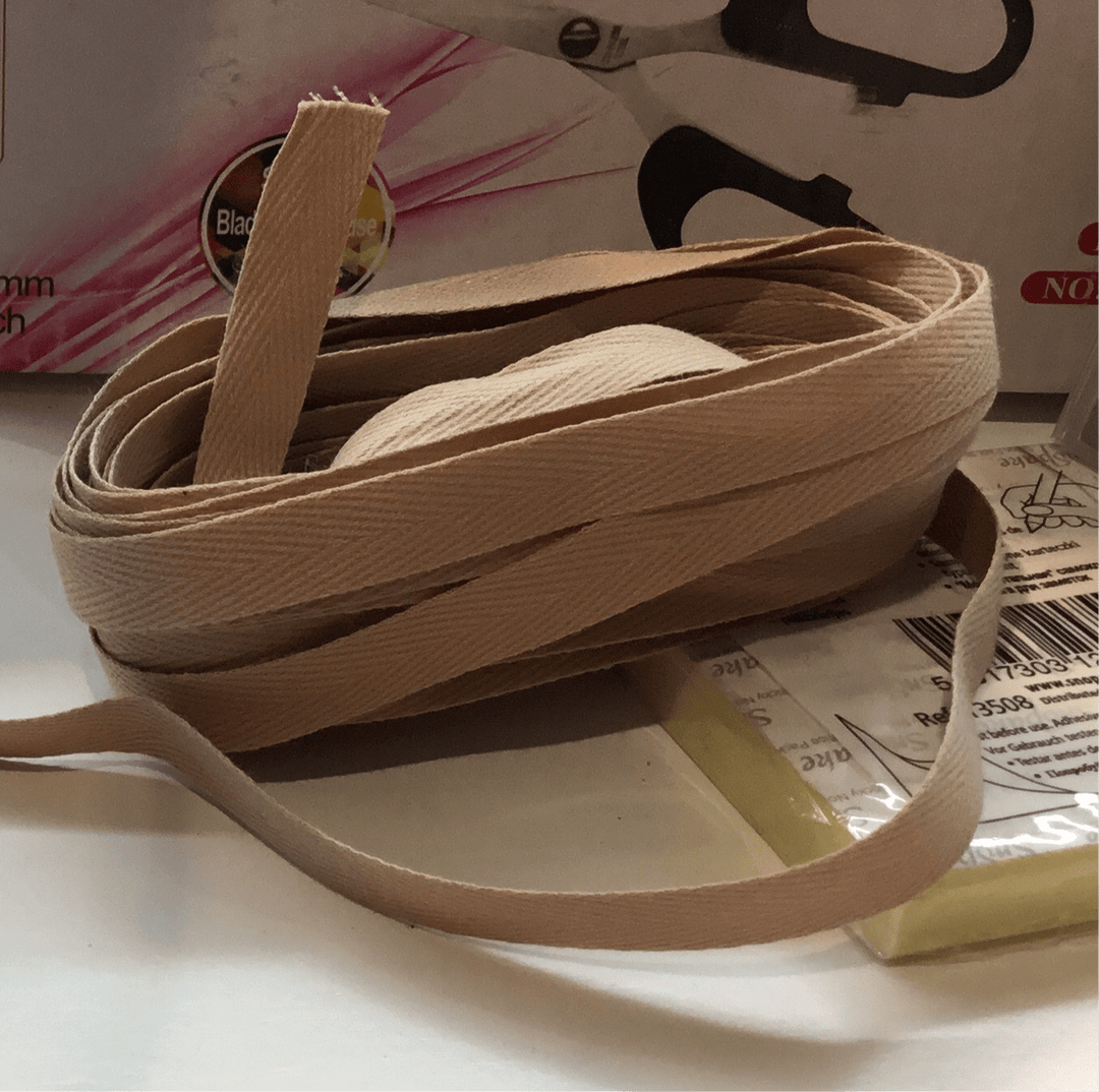 10mm coffee tape herringbone - Violet Elizabeth - Haberdashery