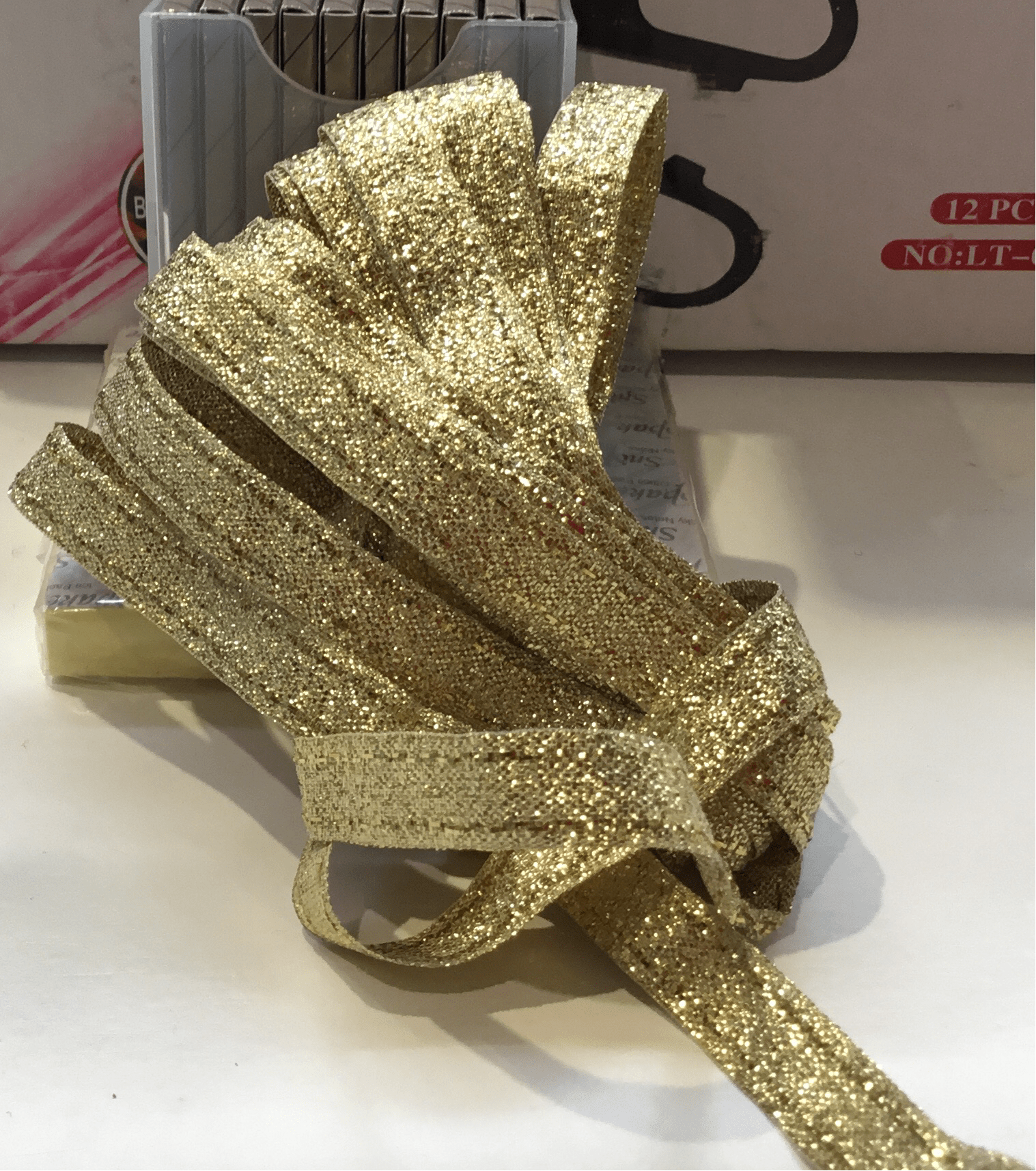 10mm gold metallic ribbon - Violet Elizabeth - Haberdashery