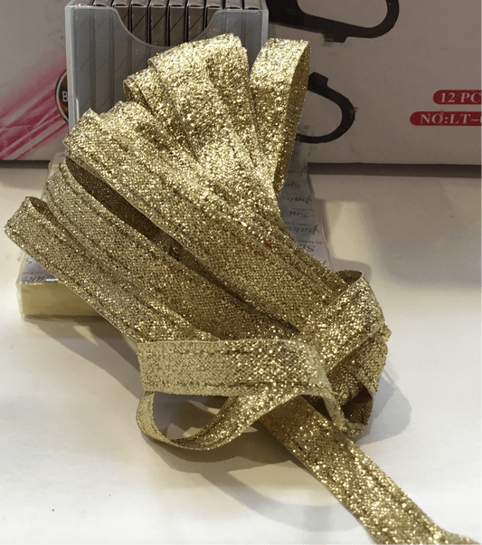 10mm gold metallic ribbon - Violet Elizabeth - Haberdashery