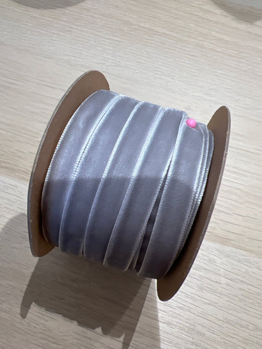 10mm grey velvet ribbon - Violet Elizabeth - Haberdashery