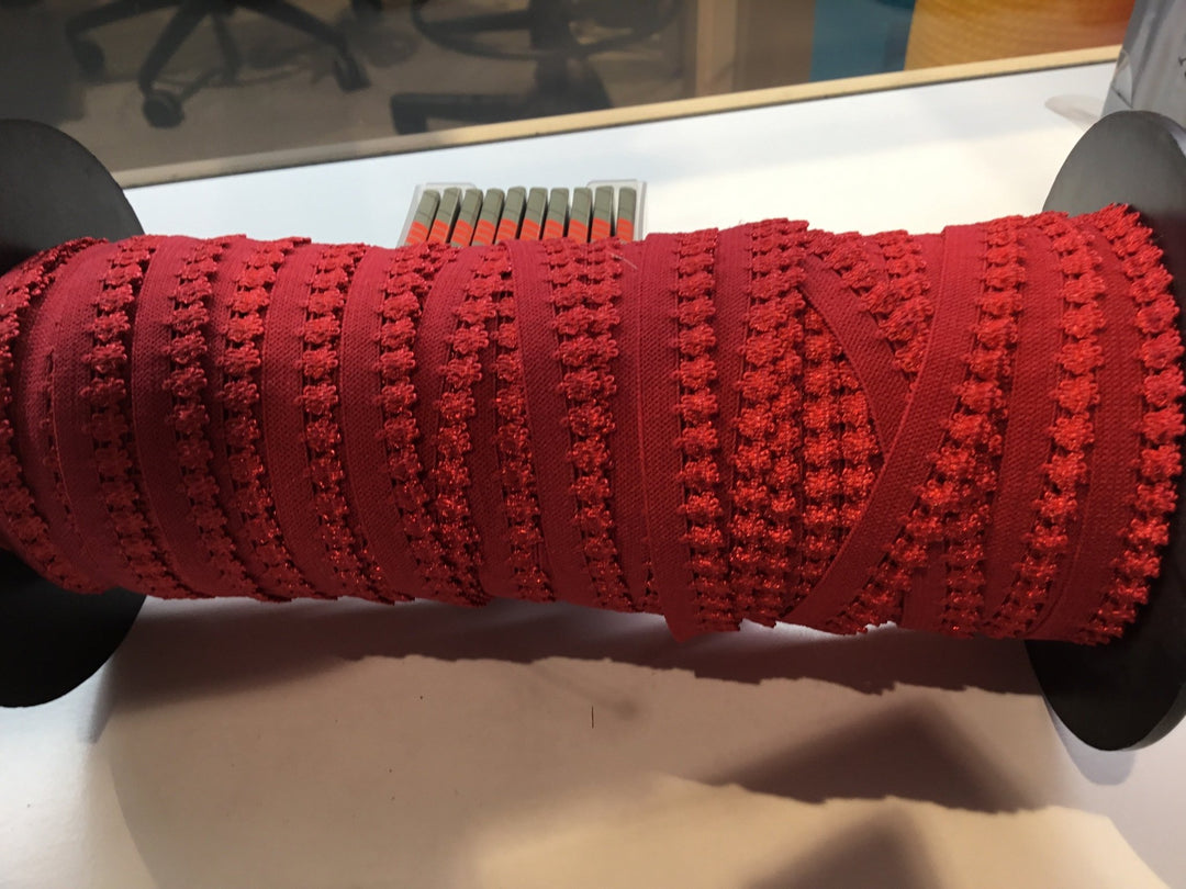 10mm red shimmer knicker elastic - Violet Elizabeth - Haberdashery