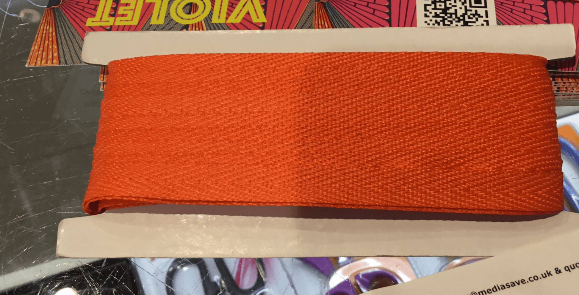 10mm Tangerine tape - Violet Elizabeth - Haberdashery