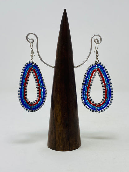 Nature inspired Oval Teardrop Earrings made with glass beads - Violet Elizabeth
