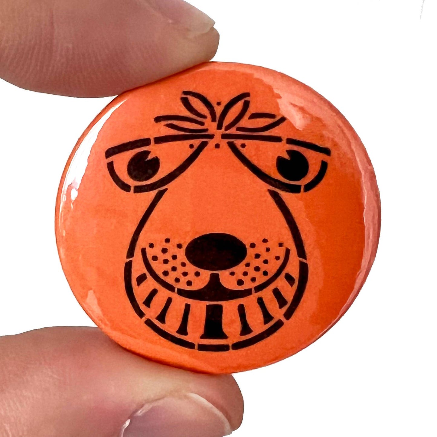 1970s Space Hopper Inspired Button Pin Badge - Violet Elizabeth - Jewellery