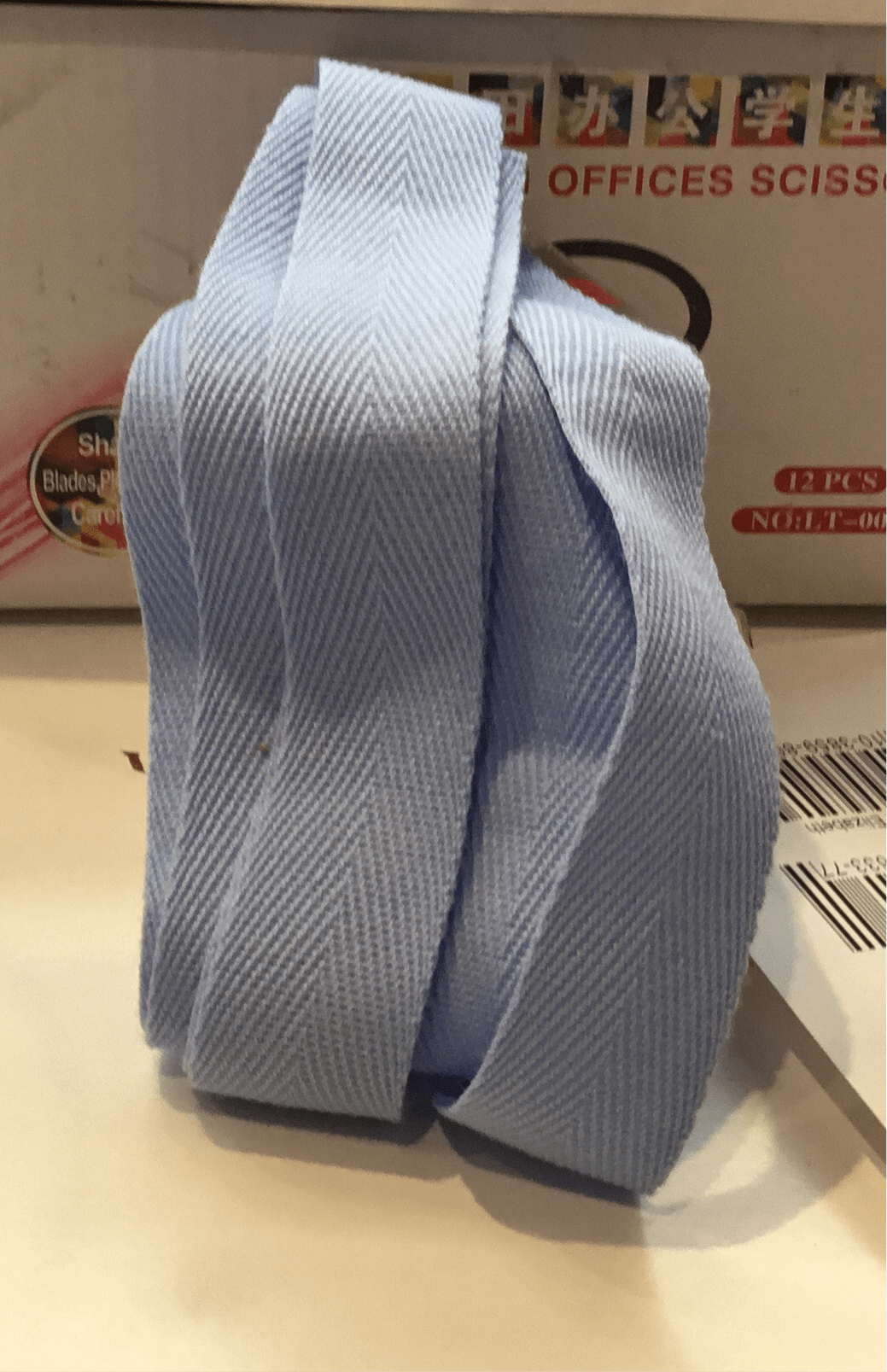 25mm blue tape herringbone - Violet Elizabeth - Haberdashery