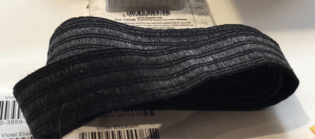 25mm elastic black for waistbands - Violet Elizabeth - Haberdashery
