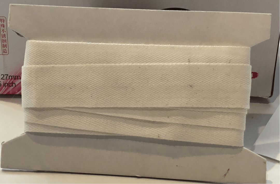 25mm white tape herringbone - Violet Elizabeth - Haberdashery