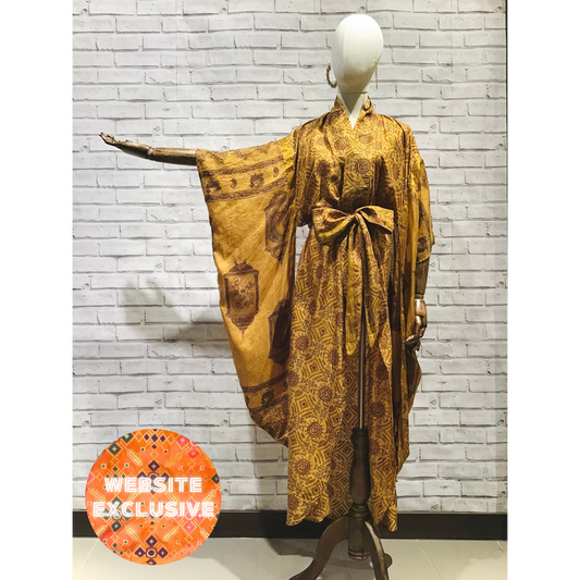 Golden goddess silk kimono - Violet Elizabeth