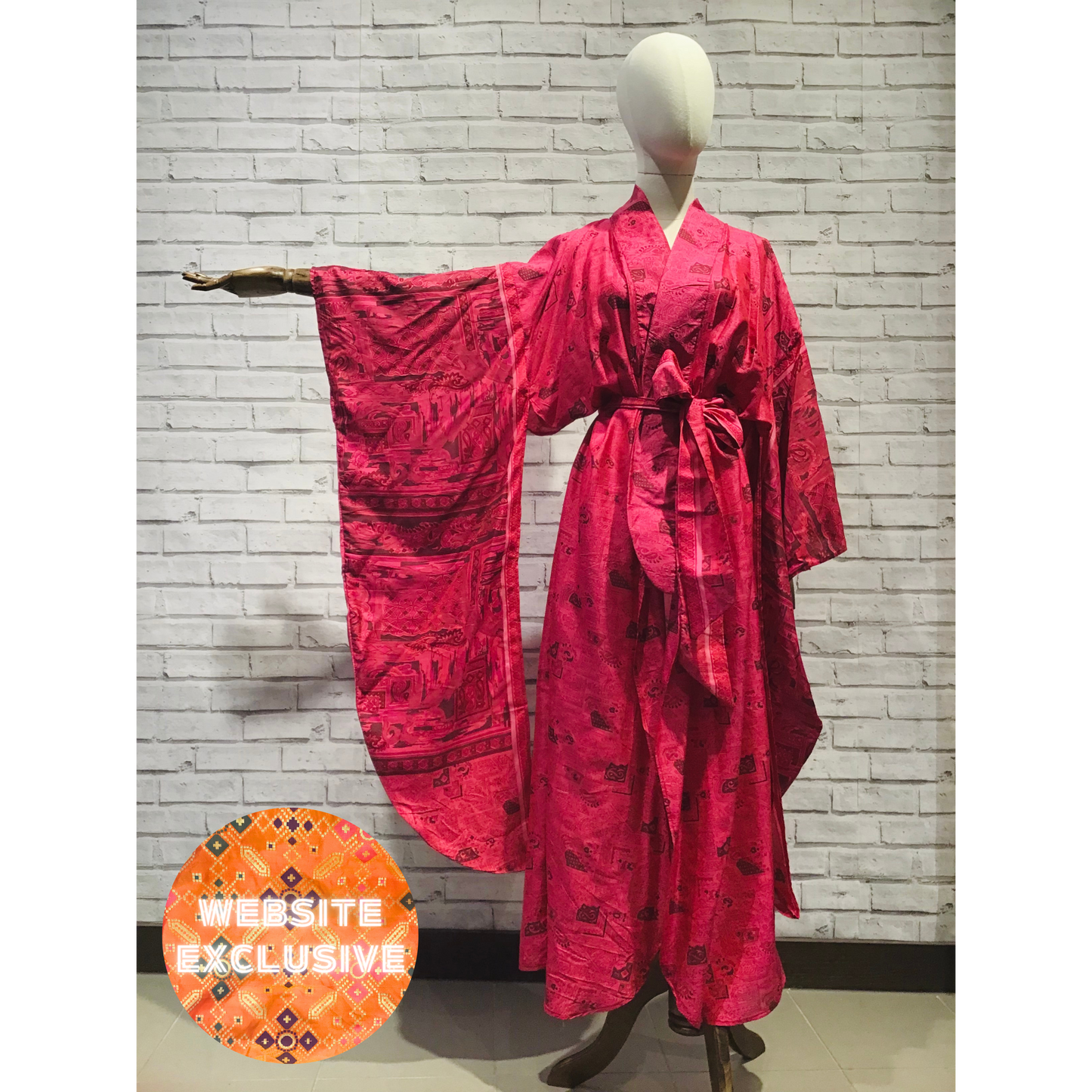 Winged Boudicca Silk Kimono - Violet Elizabeth