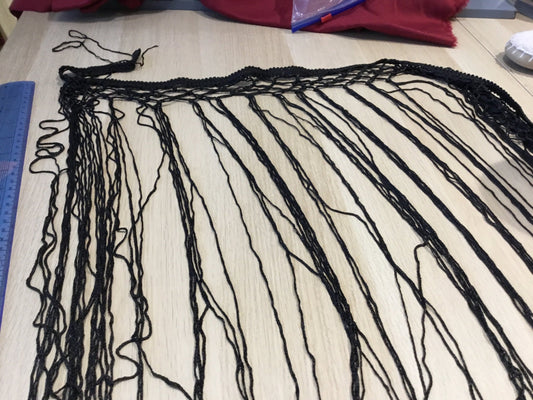 450mm knotted Fringe black - Violet Elizabeth - Haberdashery